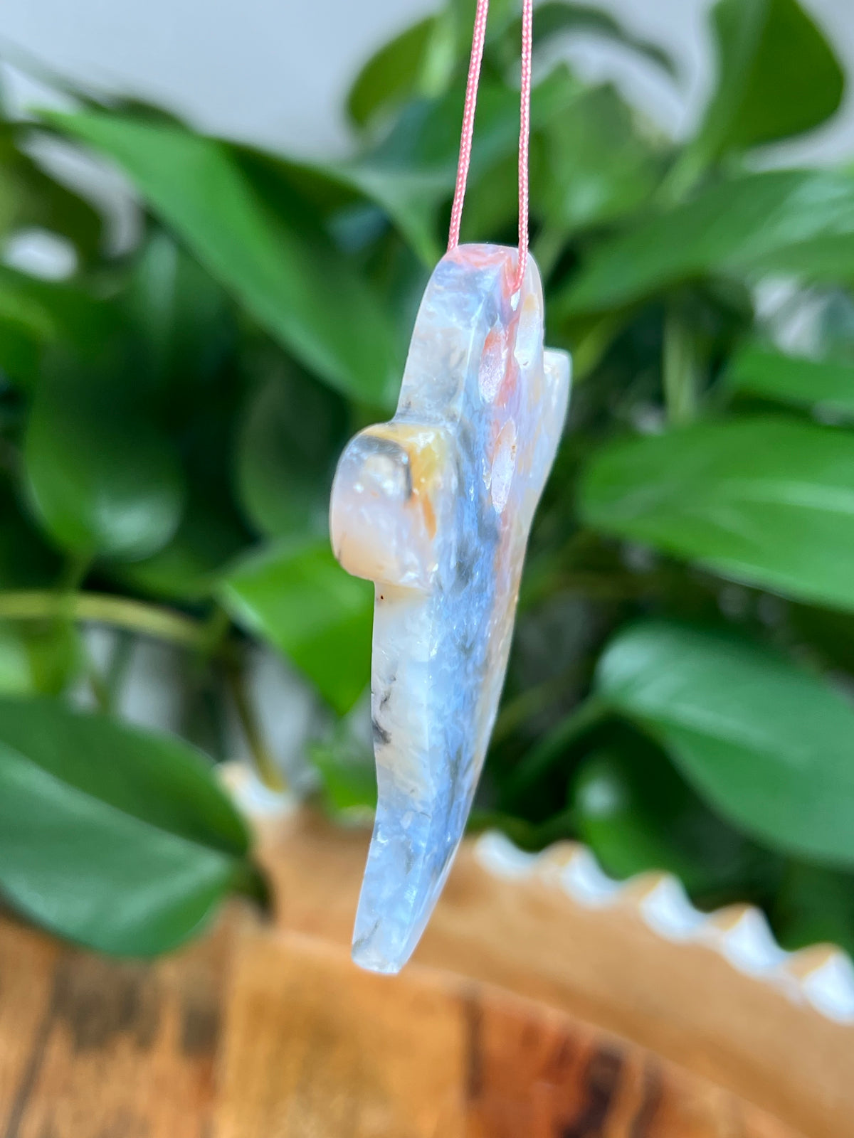 Rainbow Plume Agate Ornament Ghost: YB