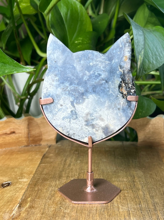 Blue Plume Agate Cat