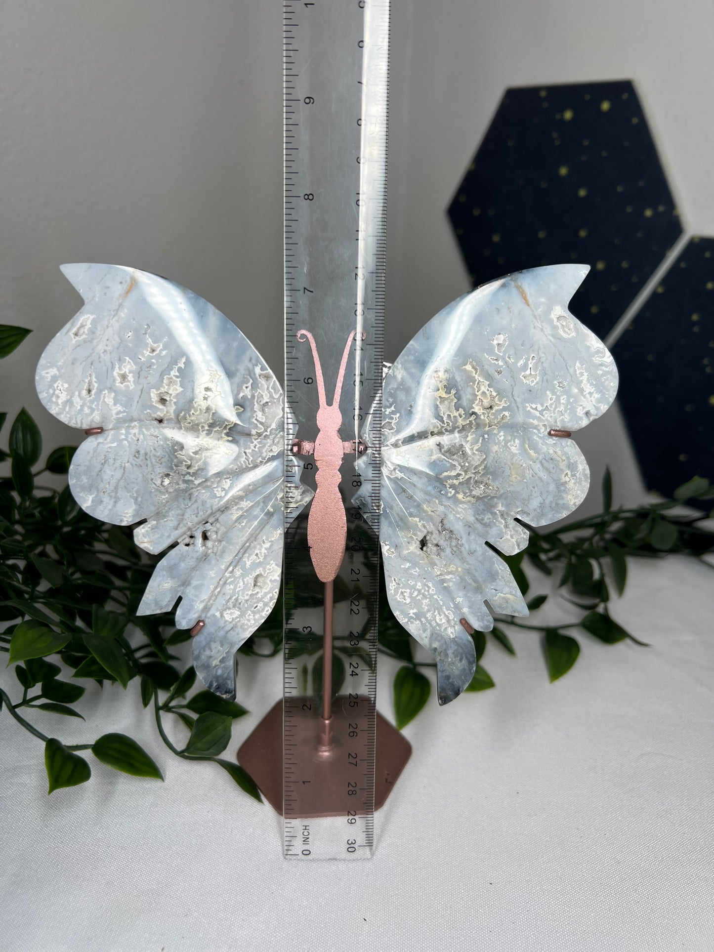 Blue Plume Agate Wings