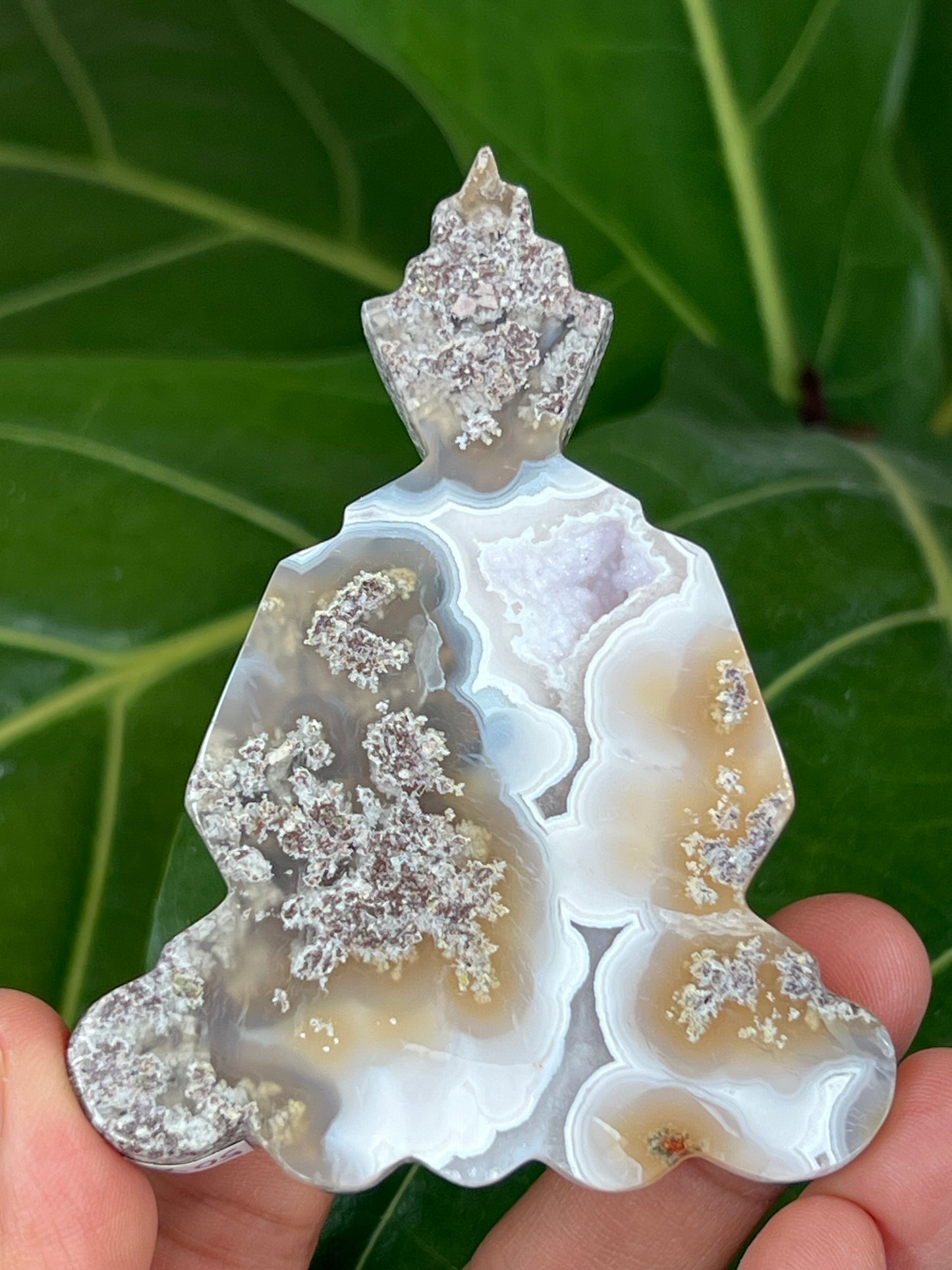 Scenic Moss Agate Buddha