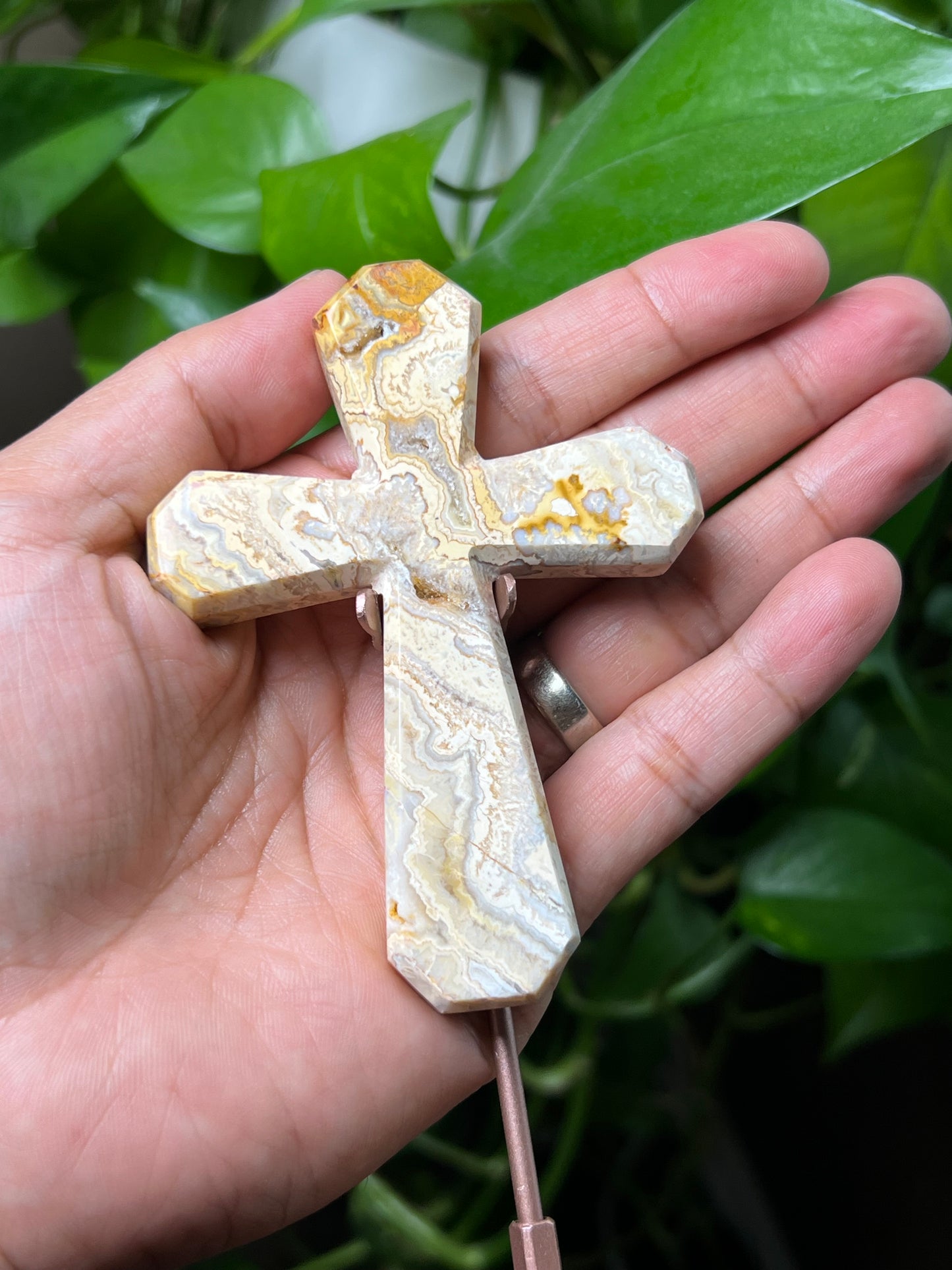 Crazy Lace Agate Cross