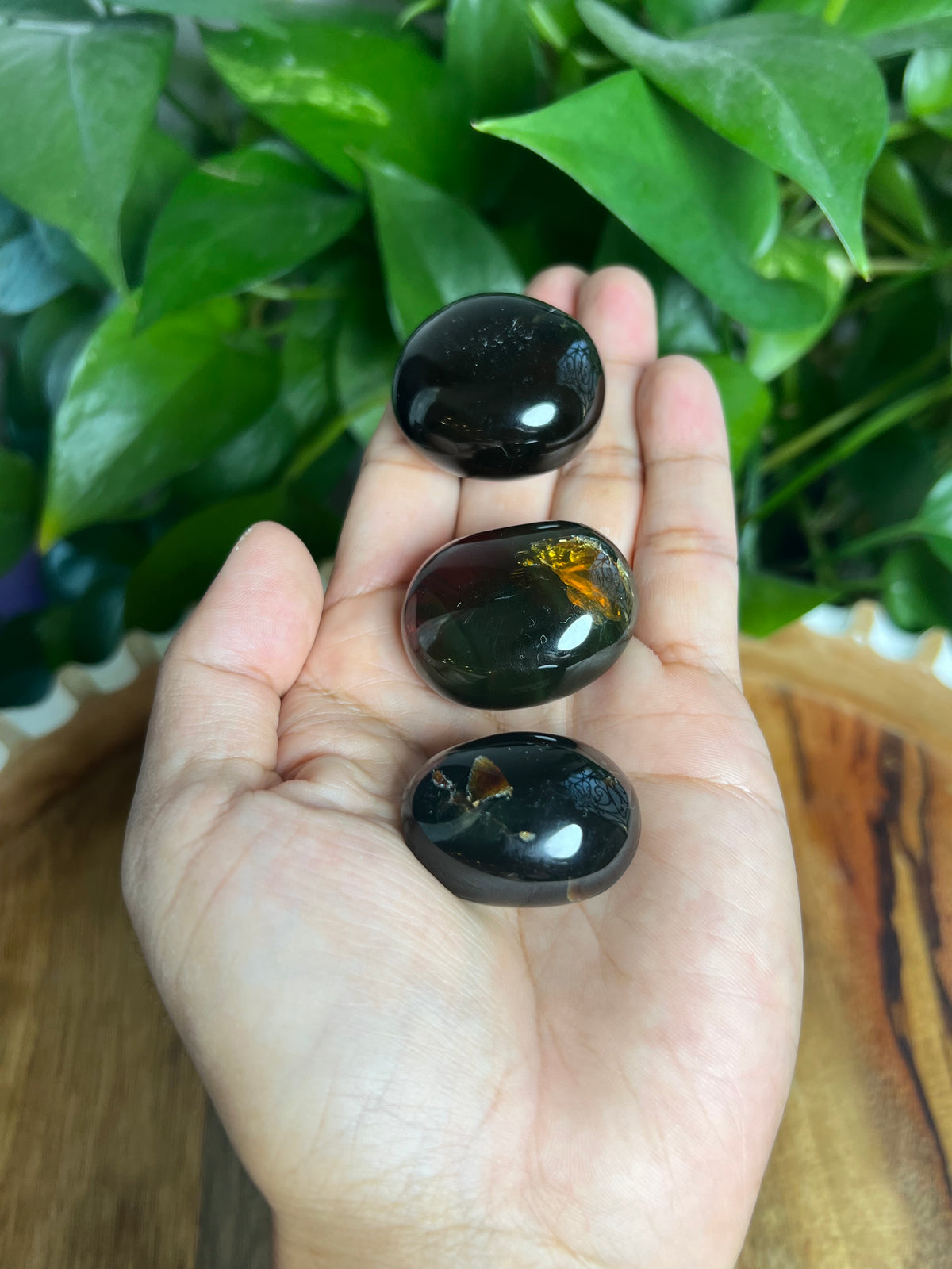 Blue Amber Tumbles