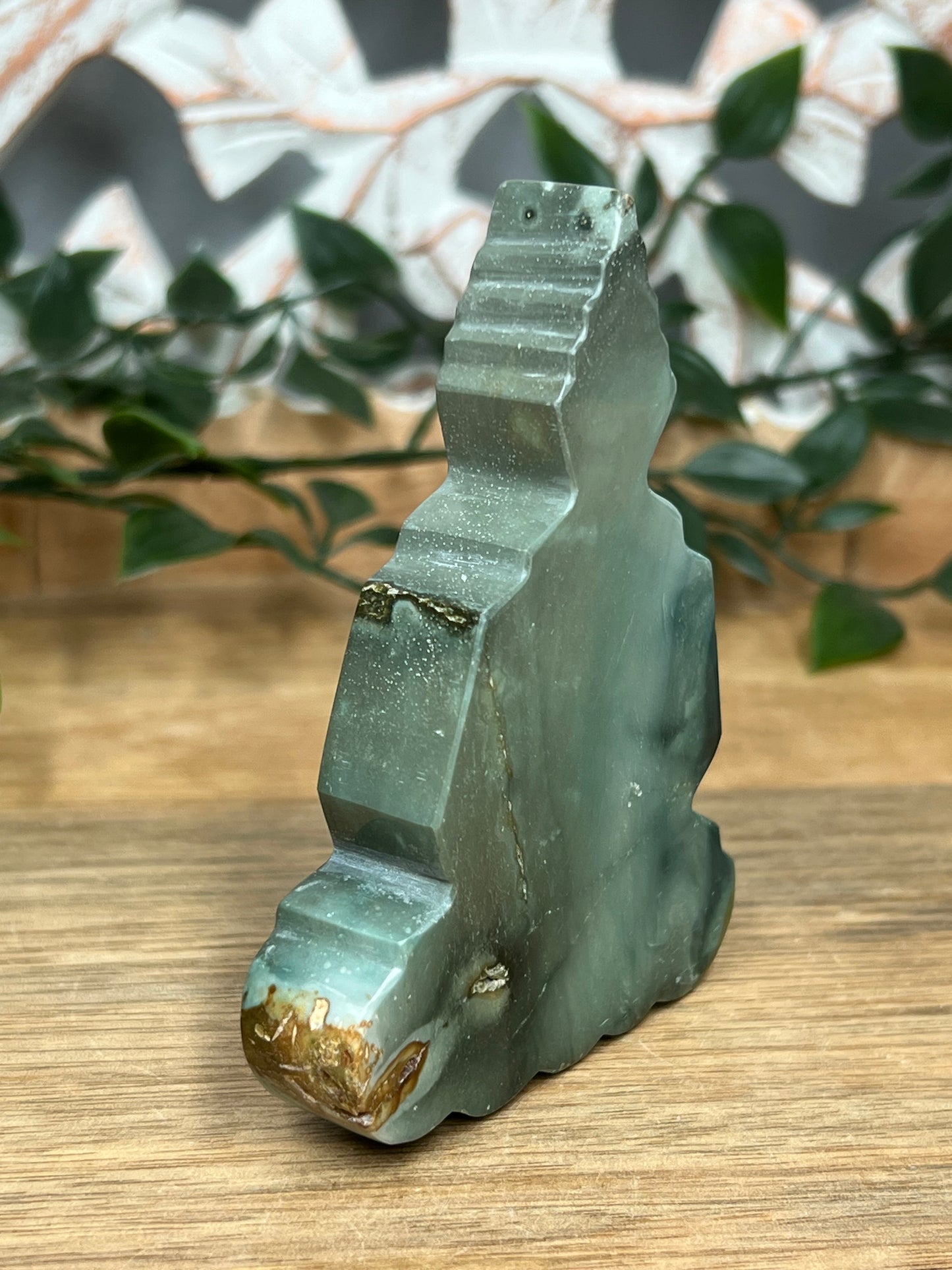 Blue Green Jasper Buddha