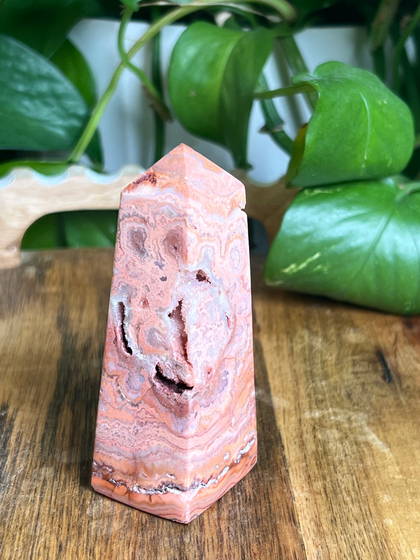Pink Crazy Lace Agate Tower