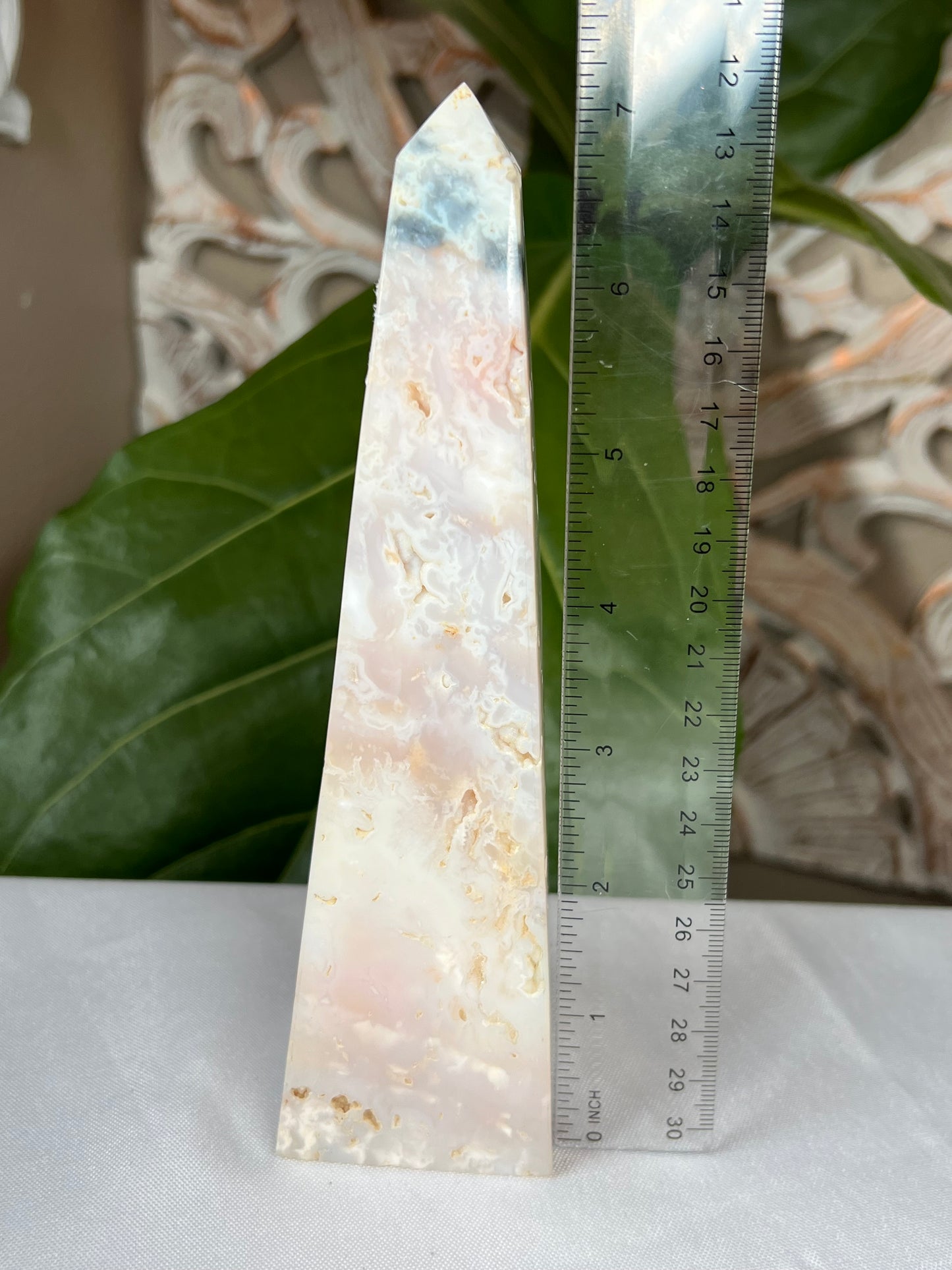 Rainbow Plume Agate Tower