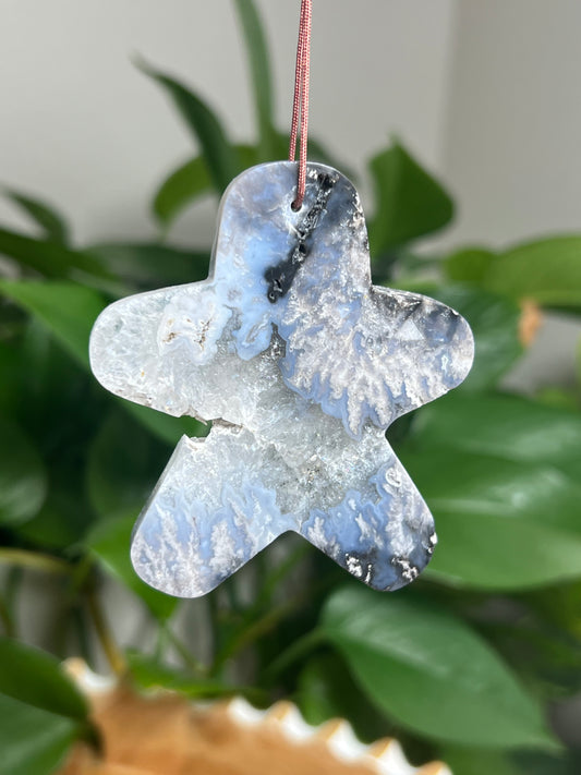 Blue Plume Agate Ornament Gingerbread: BE