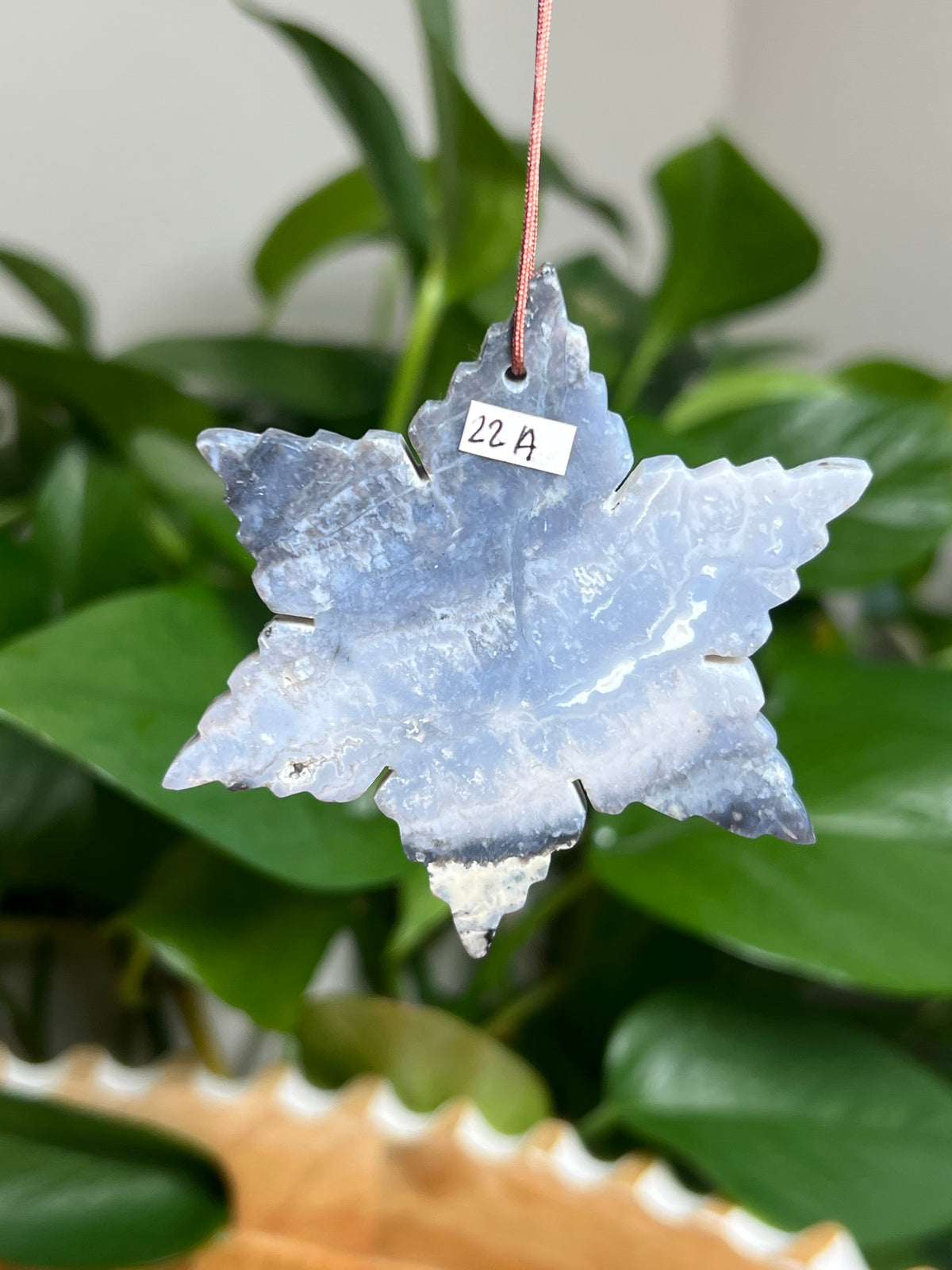 Blue Plume Agate Ornament Snowflake: A
