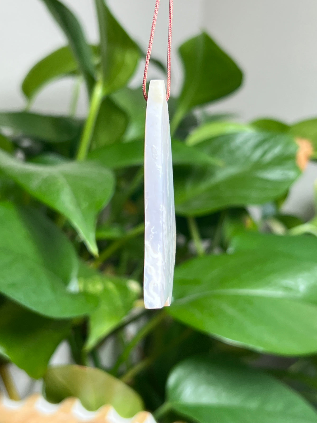 Winter Plume Agate Ornament Bell: WG