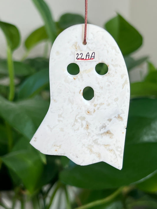 White Plume Agate Ghost Ornaments