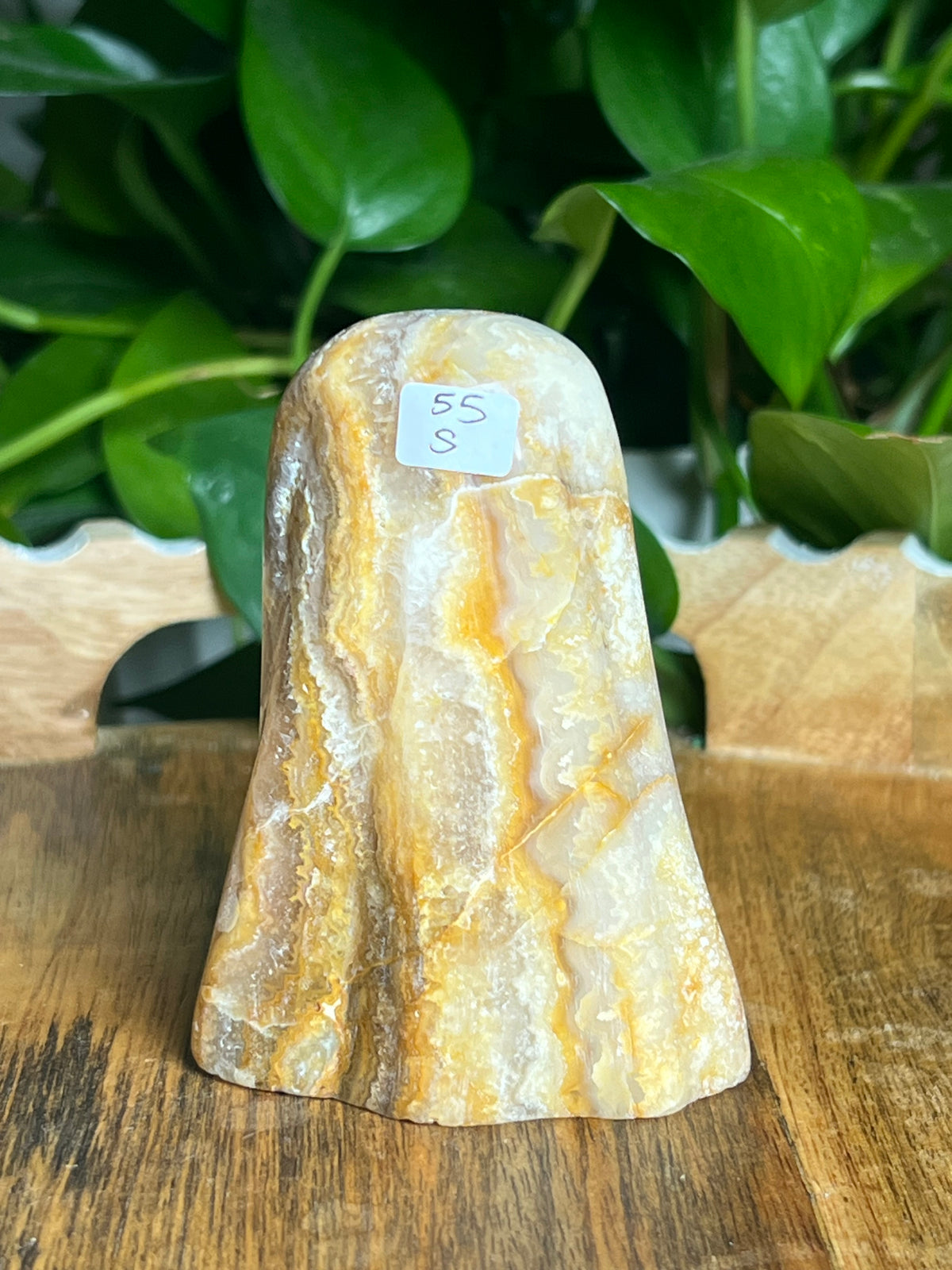 Yellow Crazy Lace Agate Ghost: S
