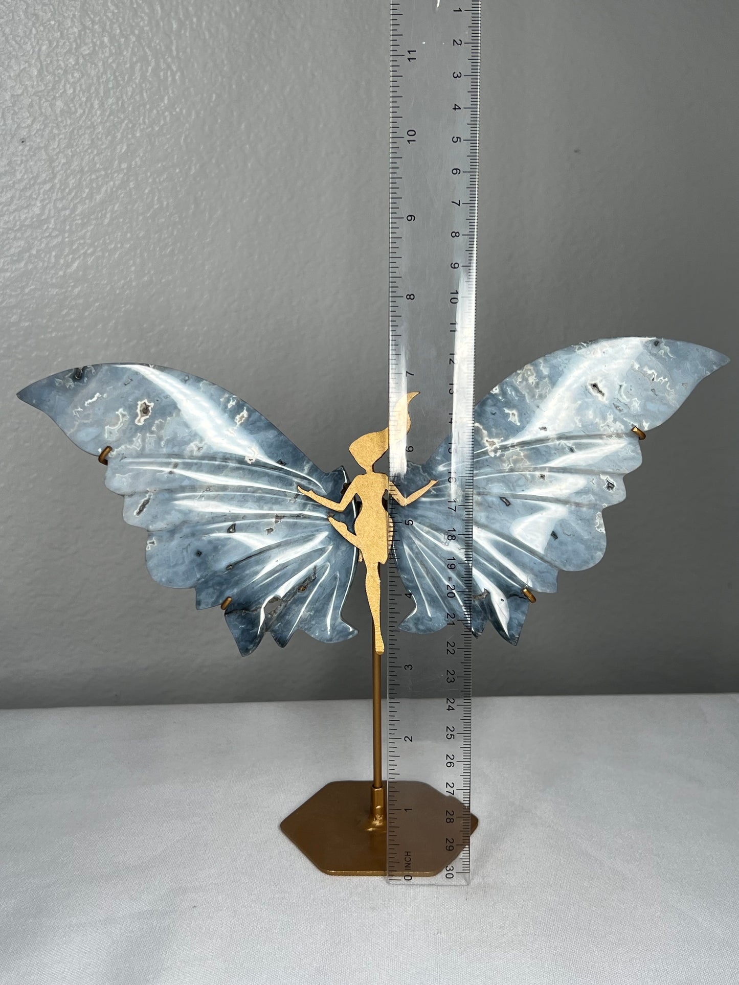 Blue Plume Agate Wings