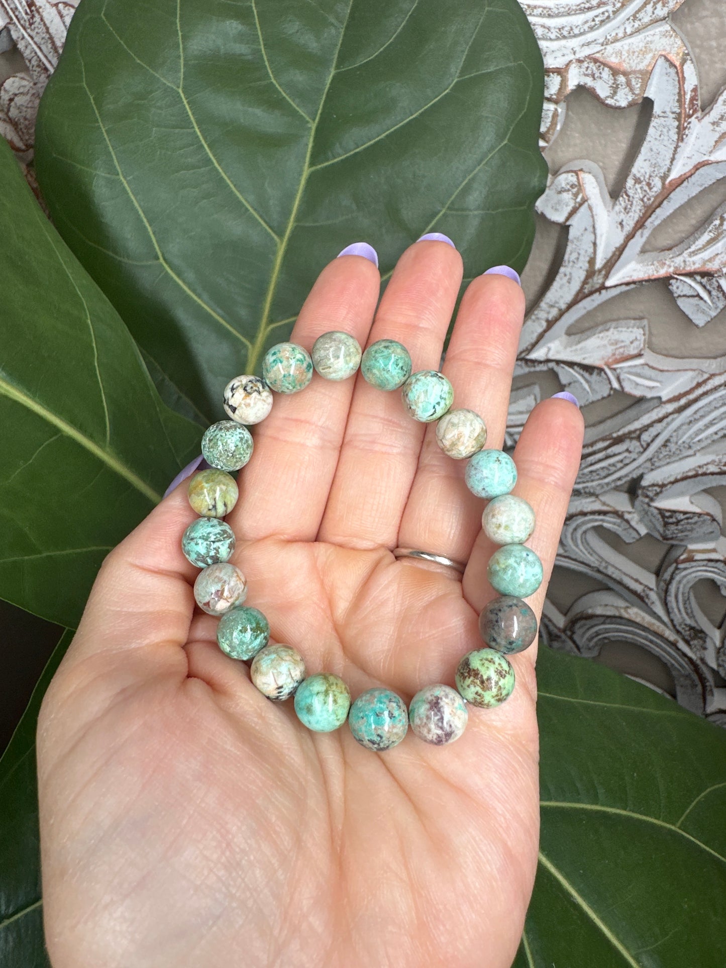 Turquoise Beaded Bracelet (10mm)