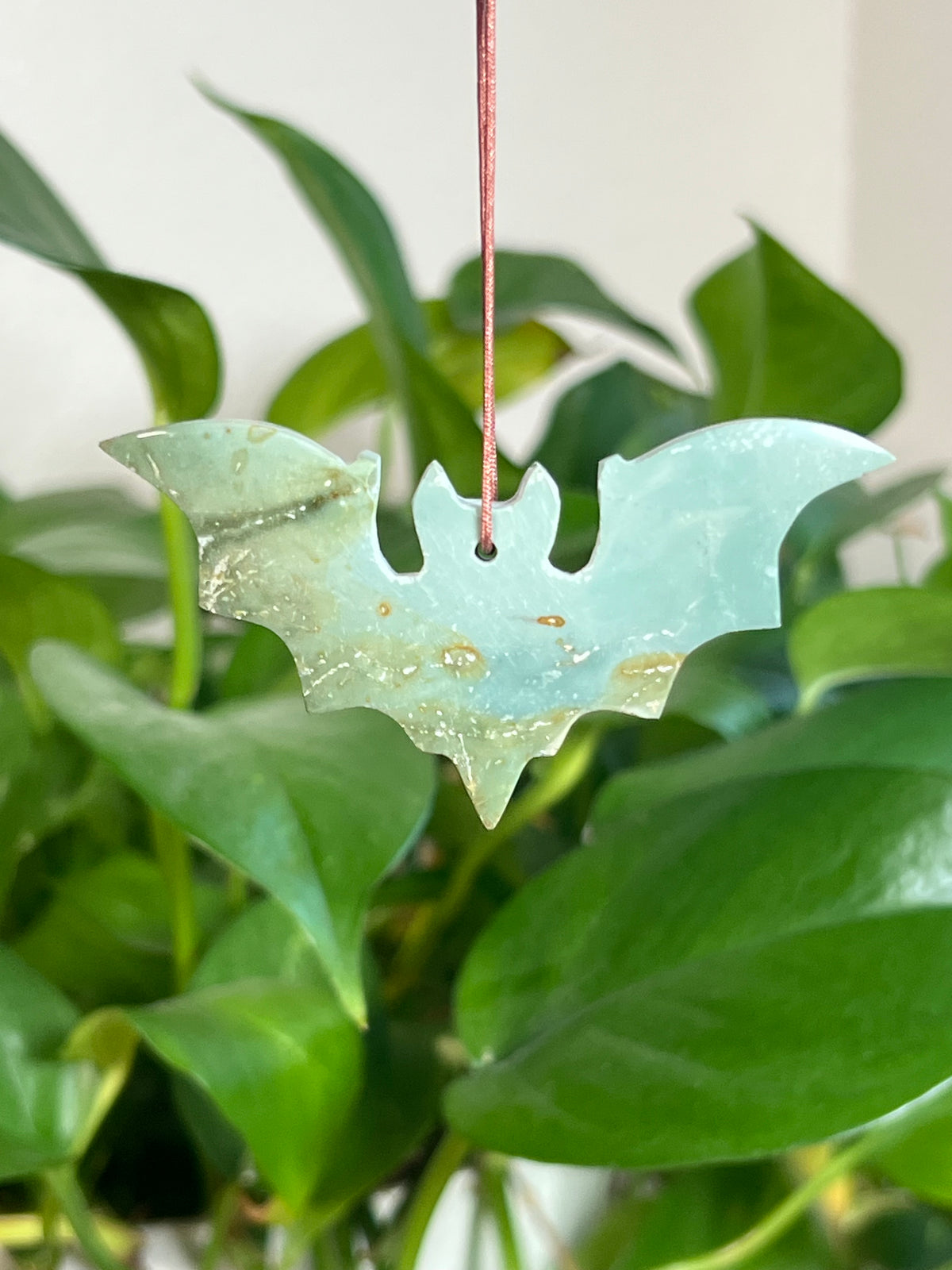 Blue Green Jasper Bat Ornaments