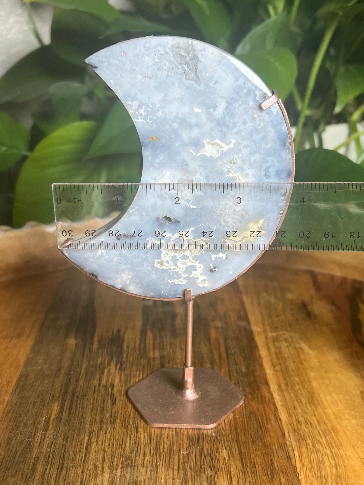 Blue Plume Agate Moon Di