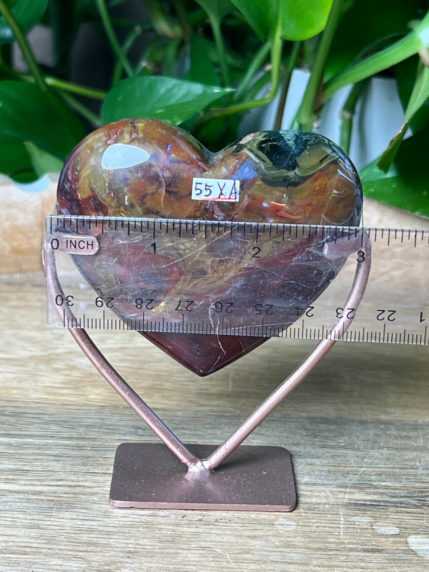 Mossy Jasper Heart