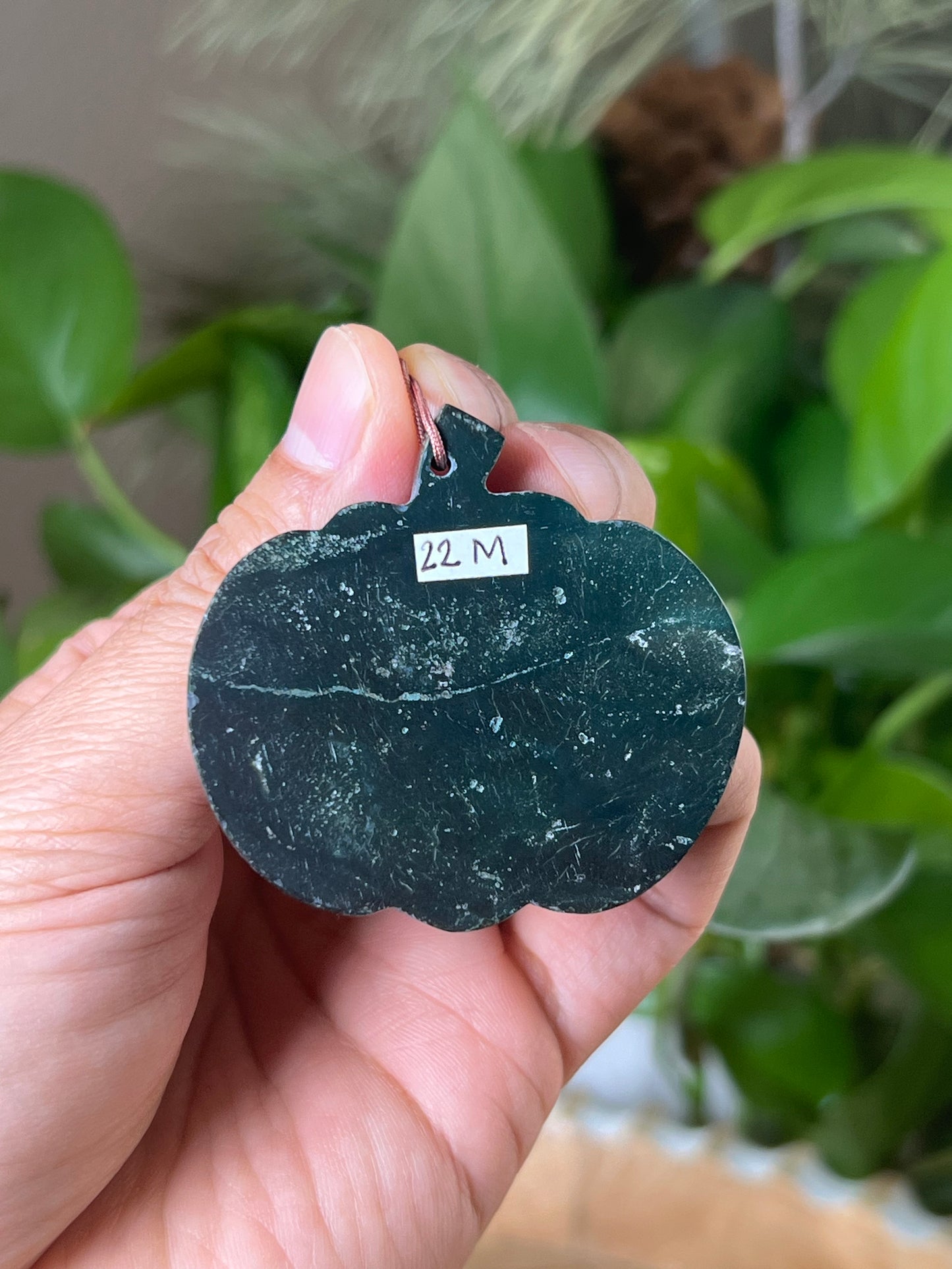 Blue Green Jasper Pumpkin Ornament