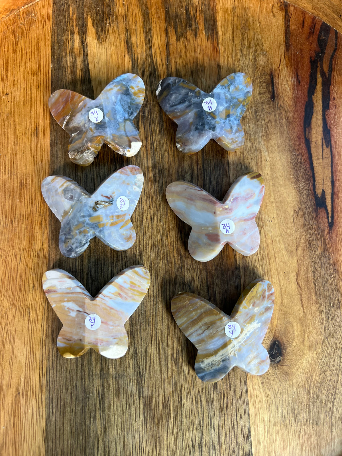 Milky River Jasper 3D Butterflies