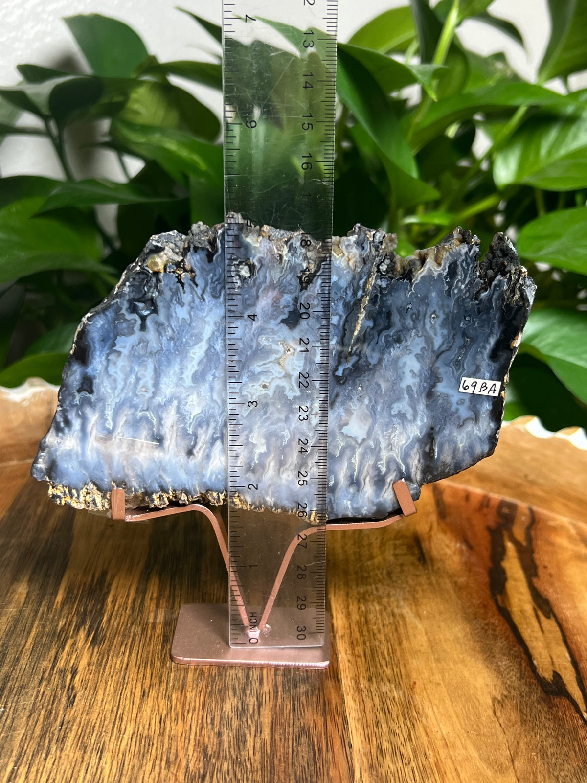 Blue Plume Agate Slab: BA