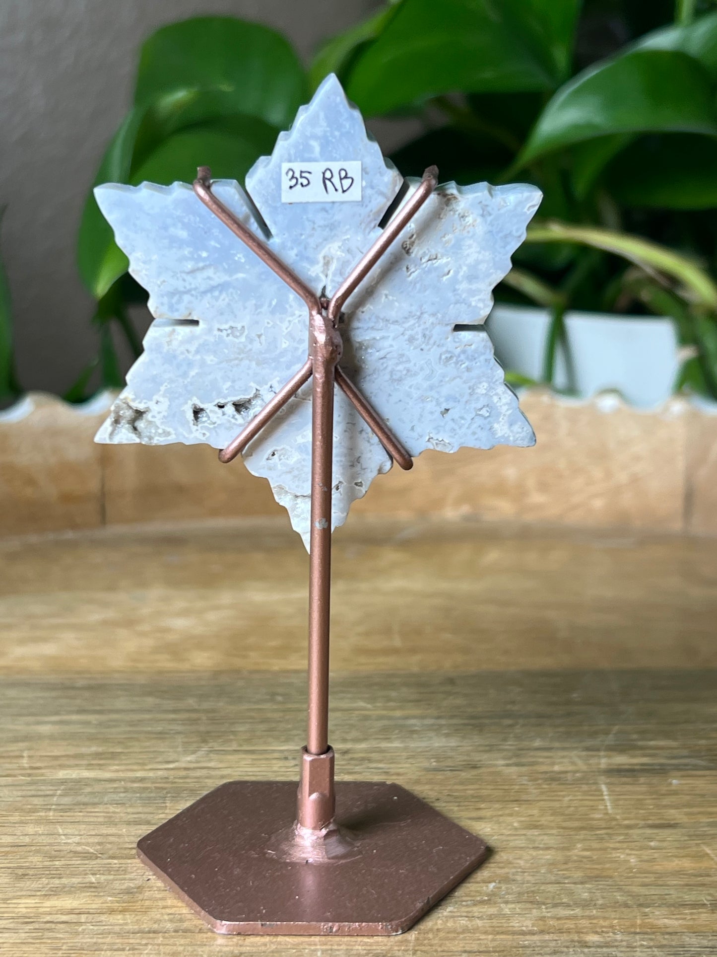 Blue Plume Agate Snowflake