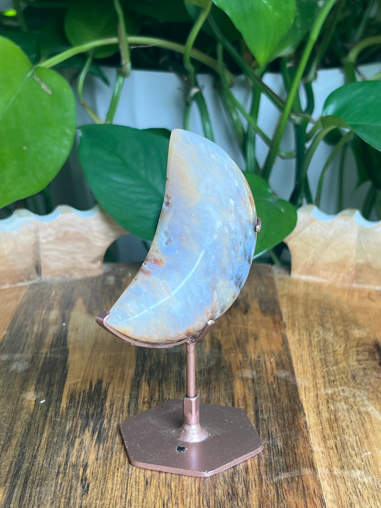 Rainbow Plume Agate Moon: B