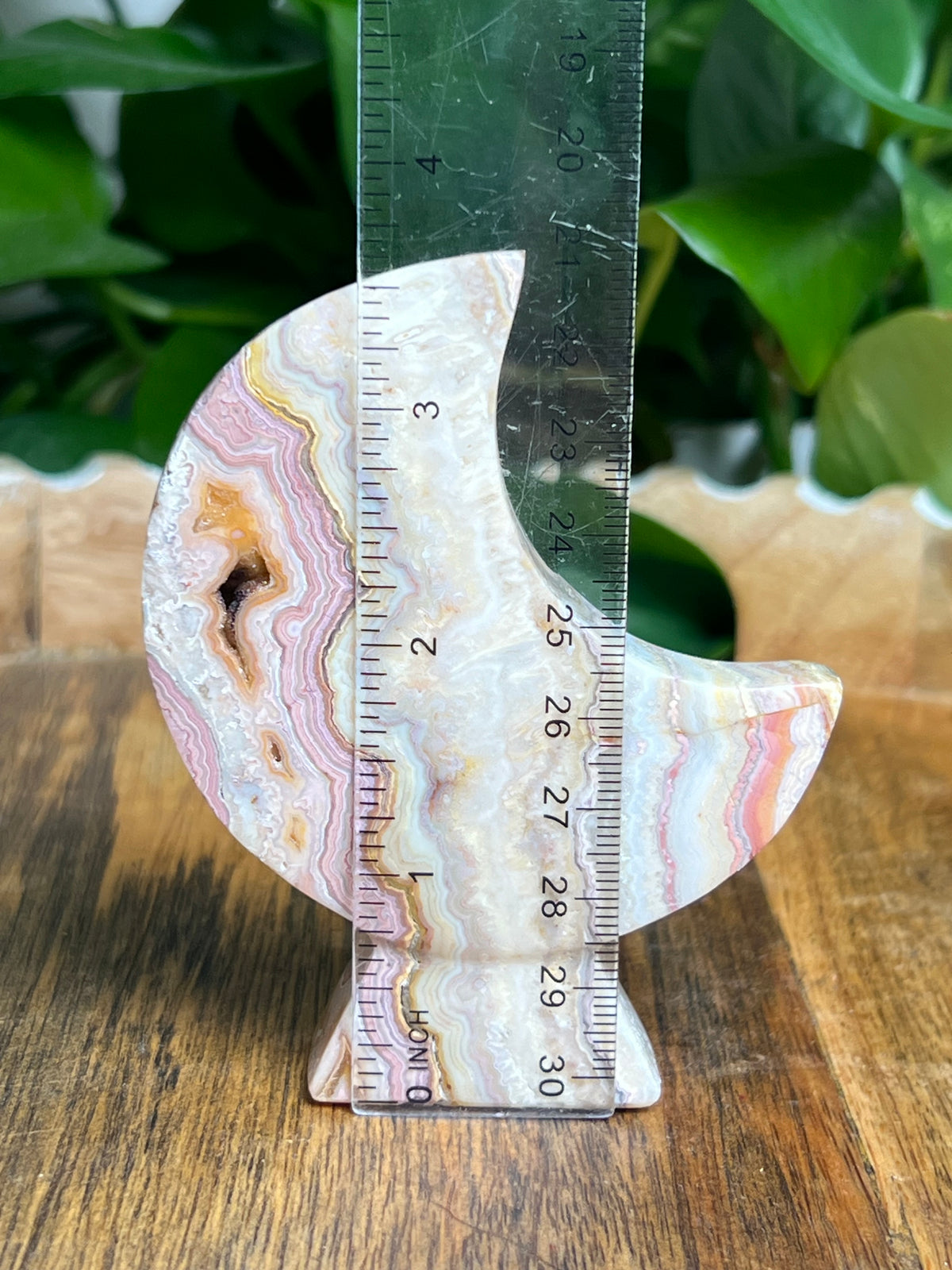 Crazy Lace Agate Self Standing Moon: P