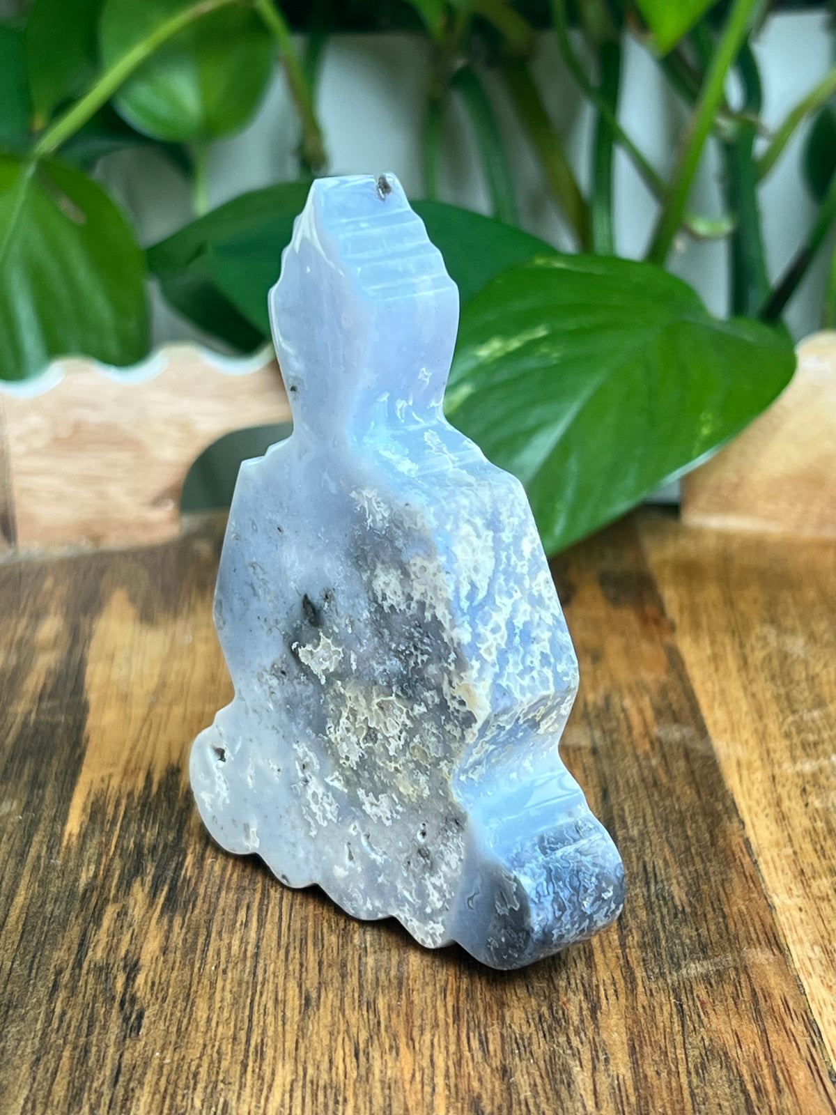 Blue Plume Agate Buddha: BD