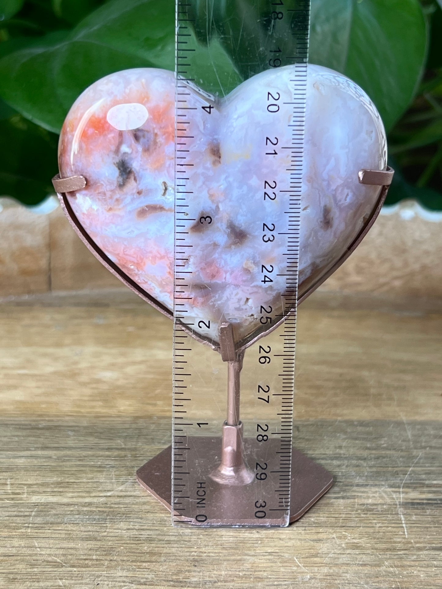 Rainbow Plume Agate Heart