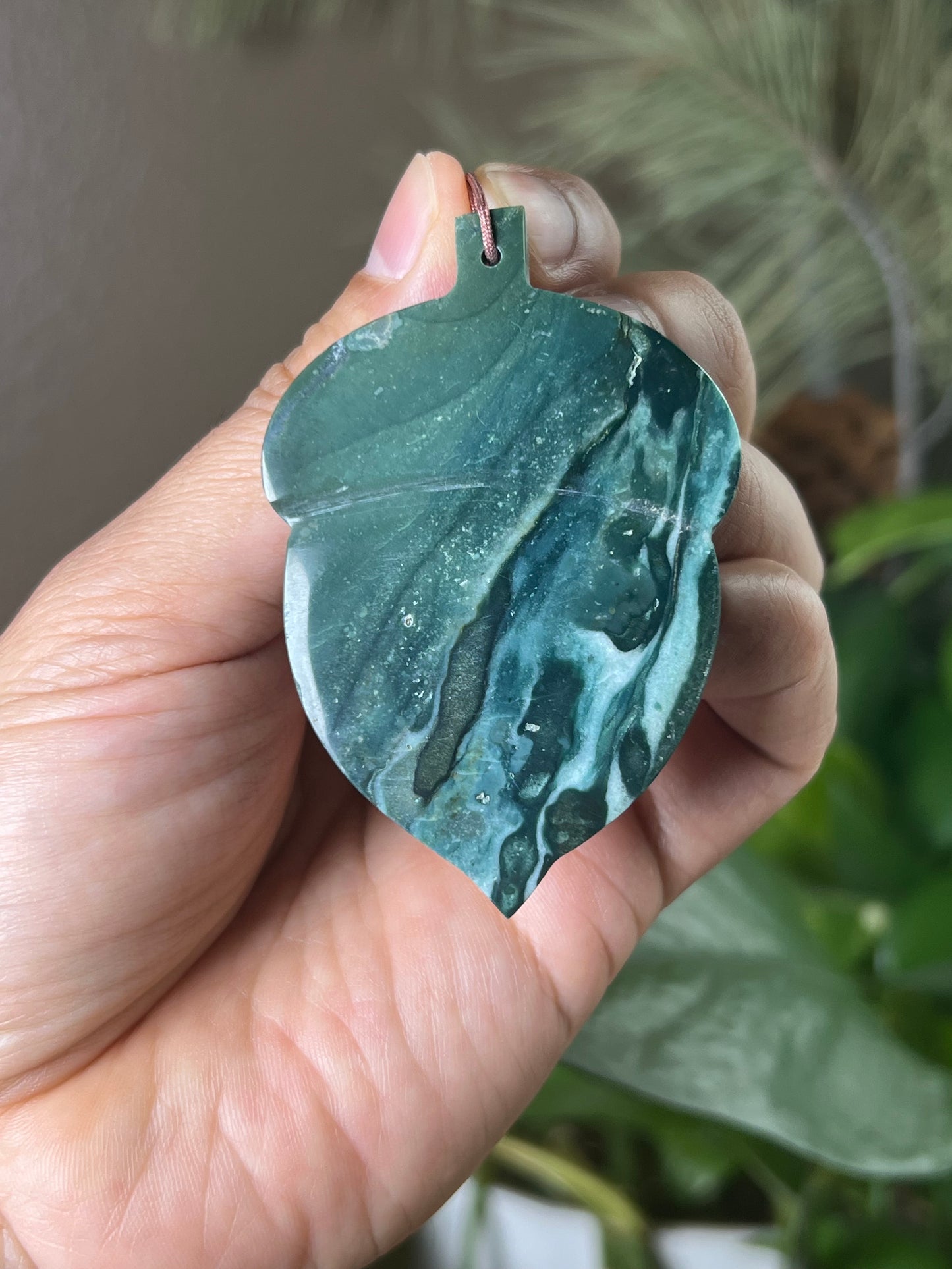 Blue Green Jasper Acorn Ornament