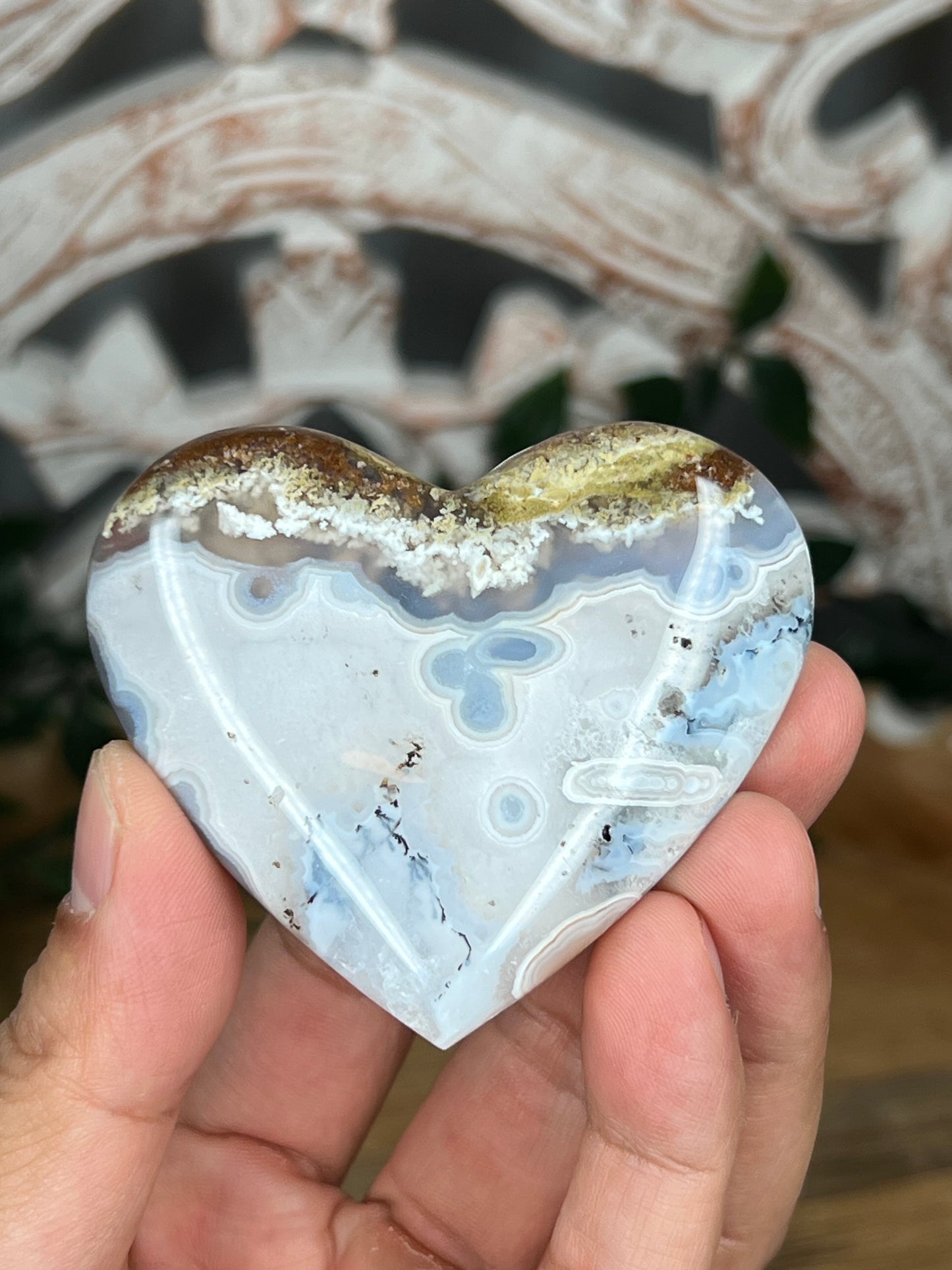 Scenic Moss Agate Heart