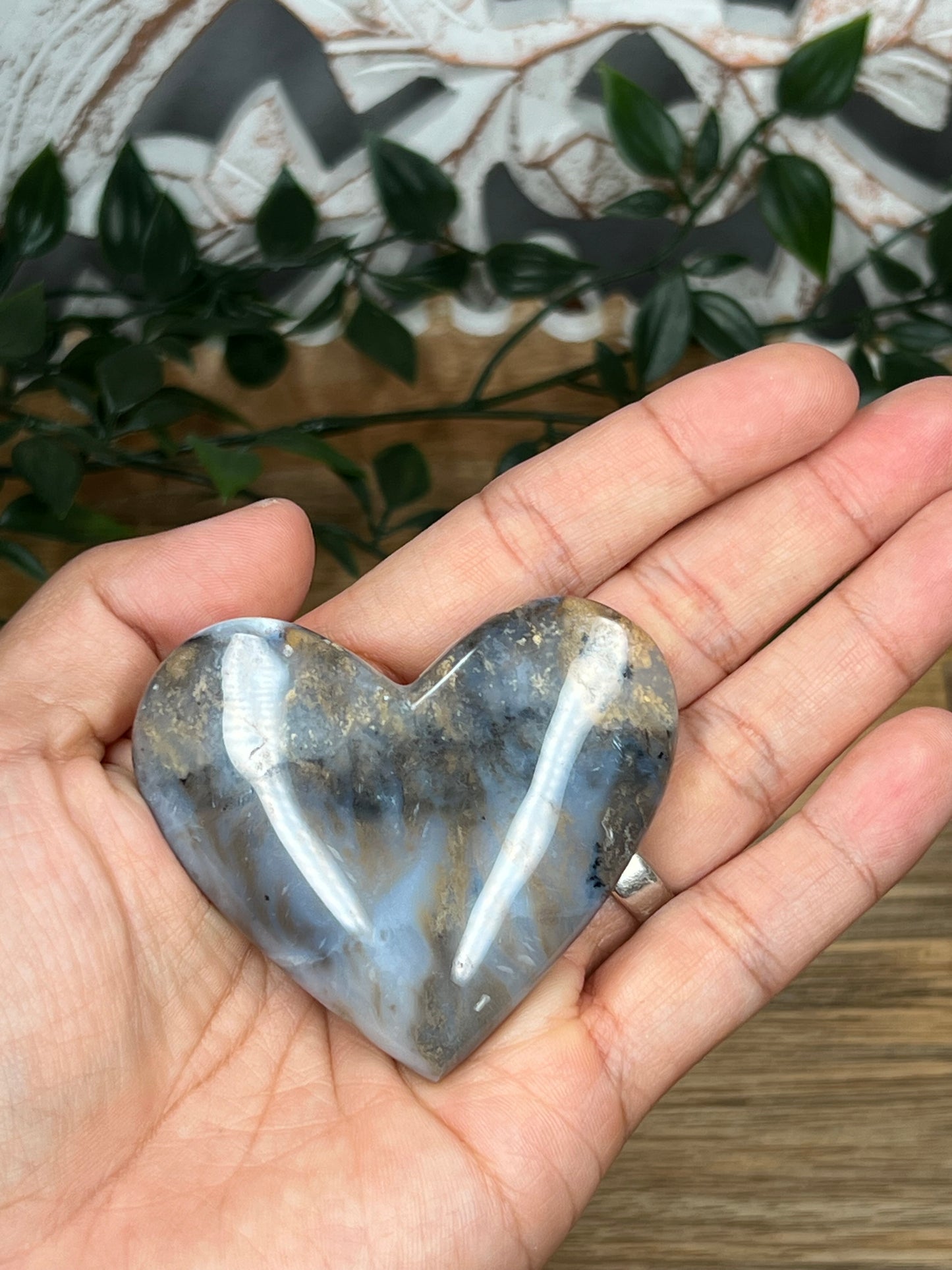 Dendritic Tiger Agate Heart
