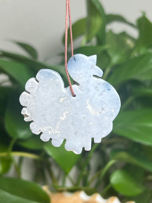 Blue Plume Agate Ornament Turkey: AE