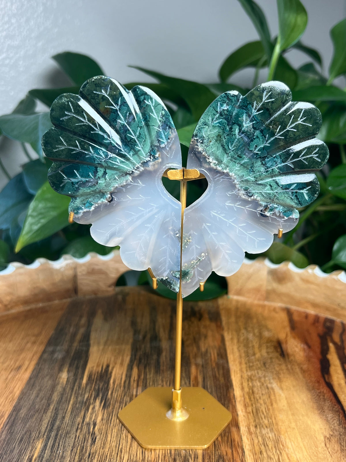 Green Moss Agate Wings: LM