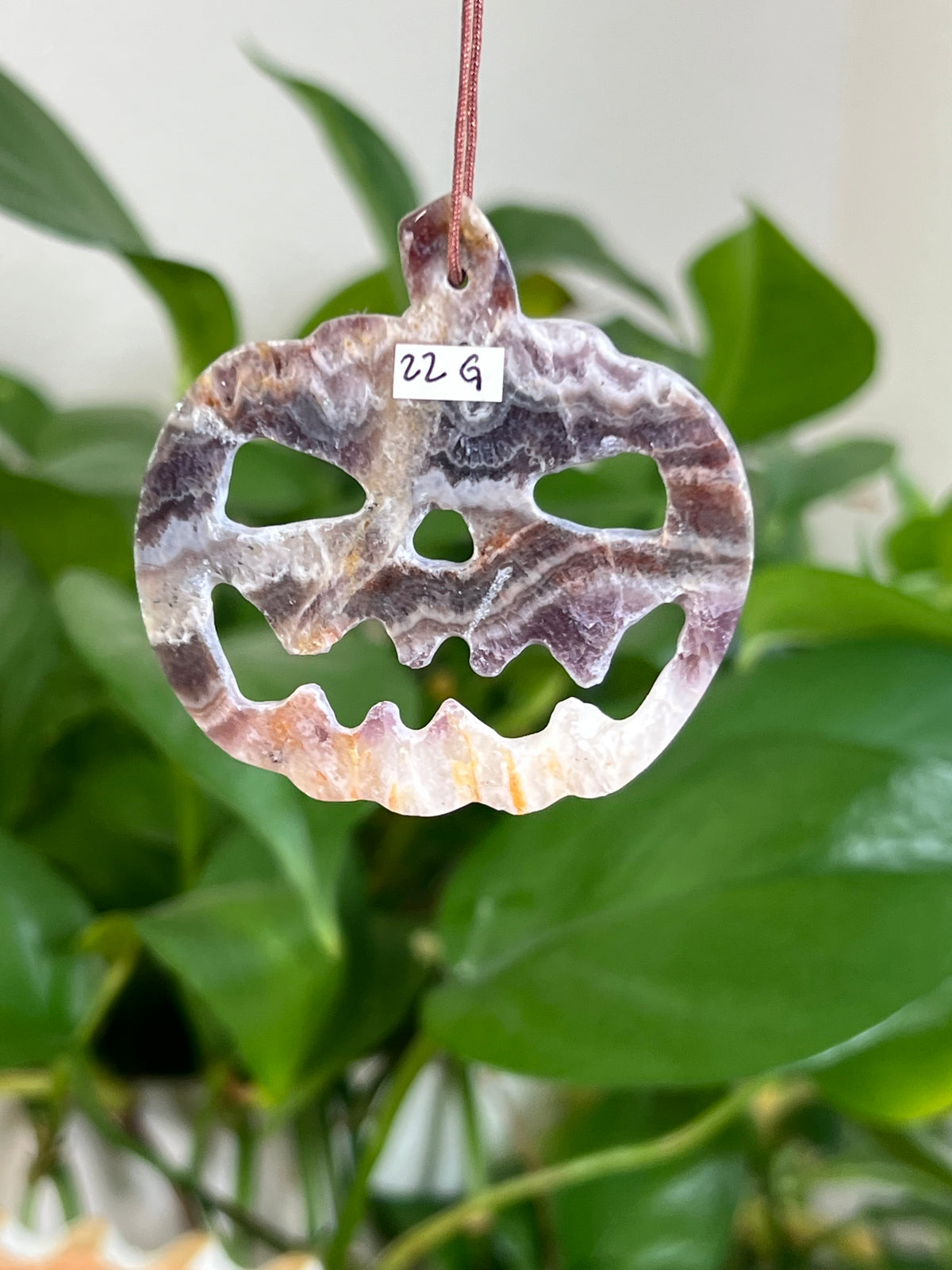 Indonesian Amethyst Jack-O-Lantern Ornaments
