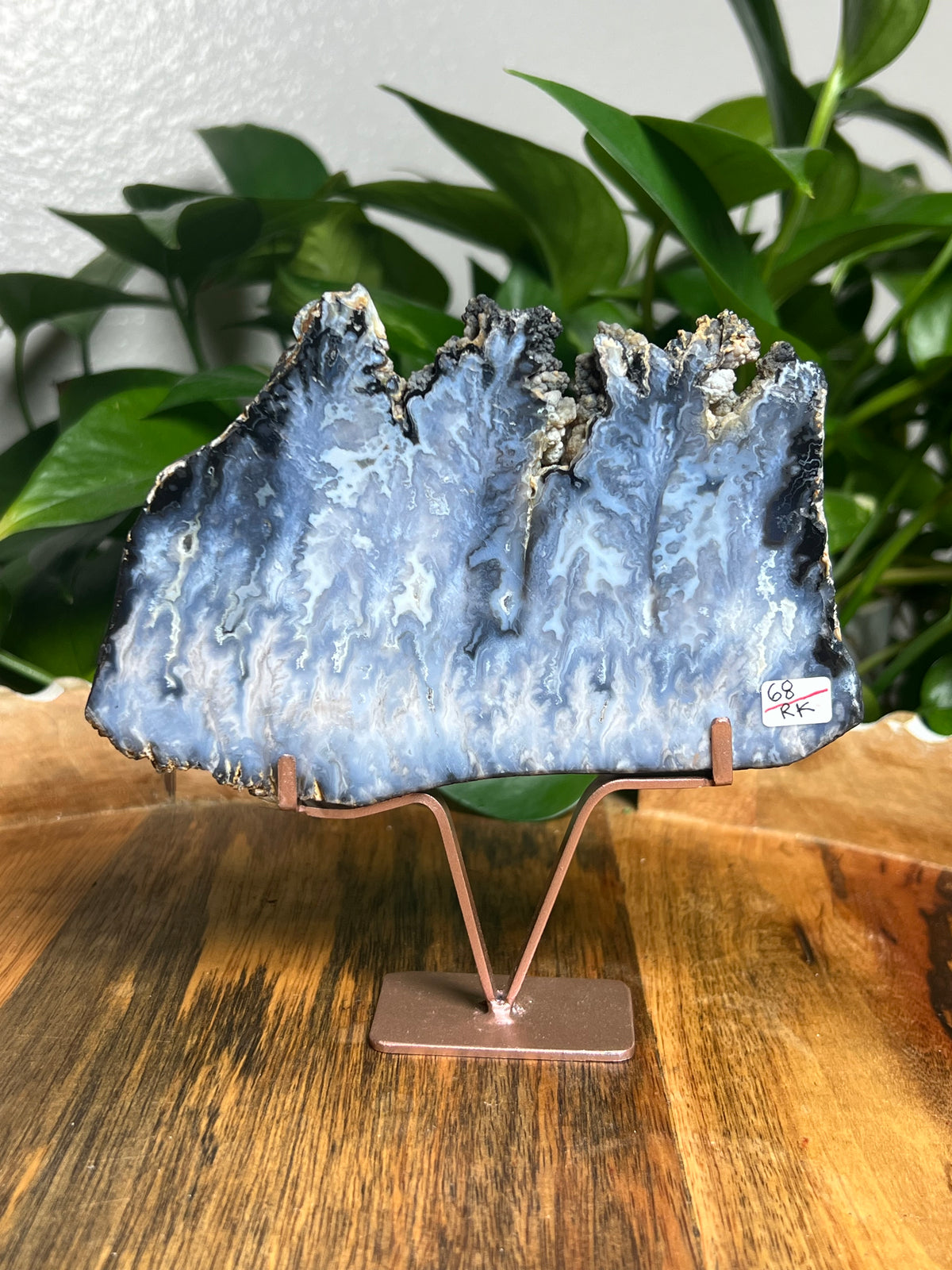 Blue Plume Agate Slab: RK