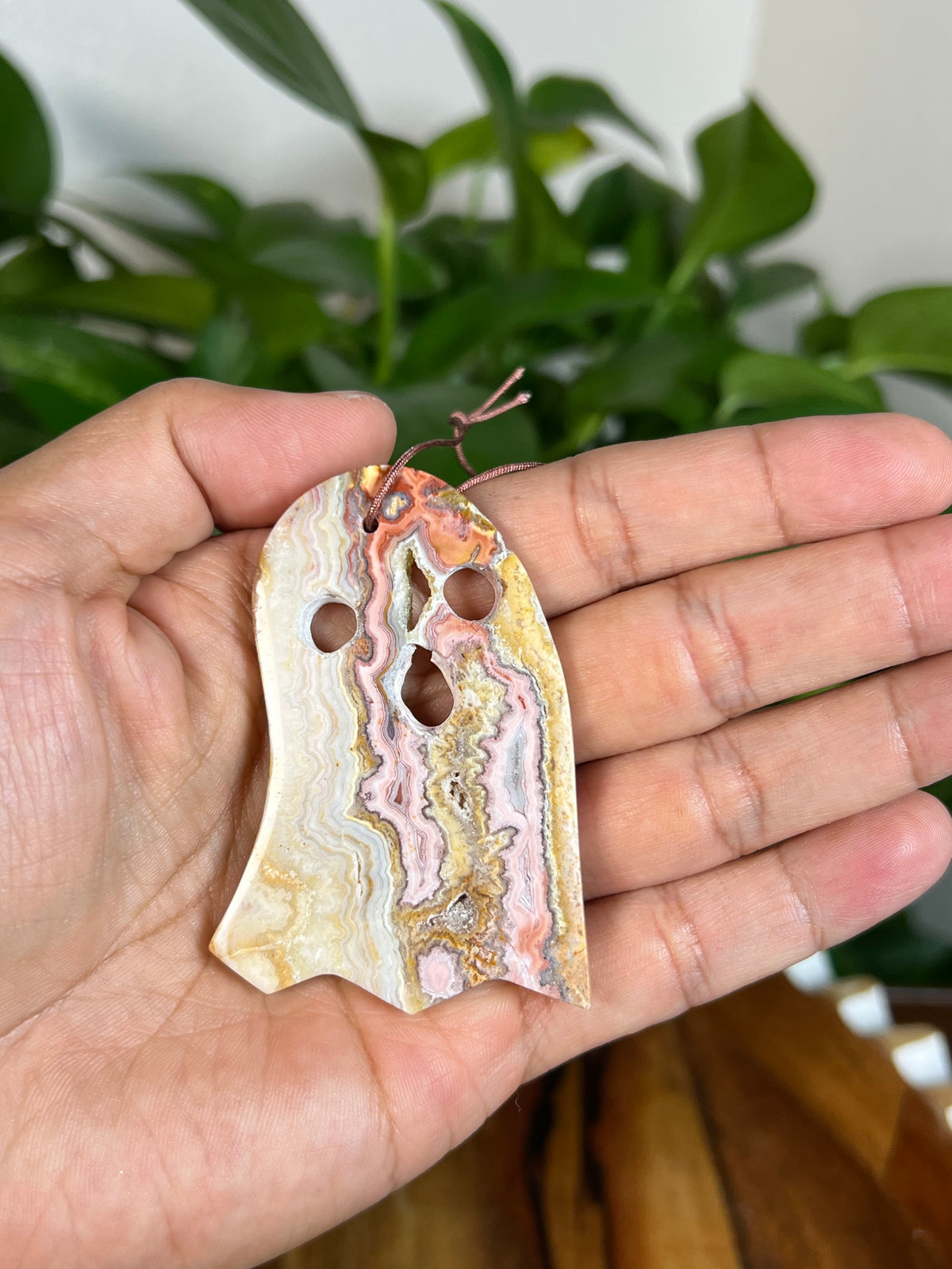Crazy Lace Agate Ghost Ornaments