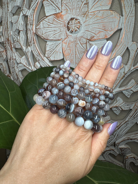 Botswana Agate Beaded Bracelet
