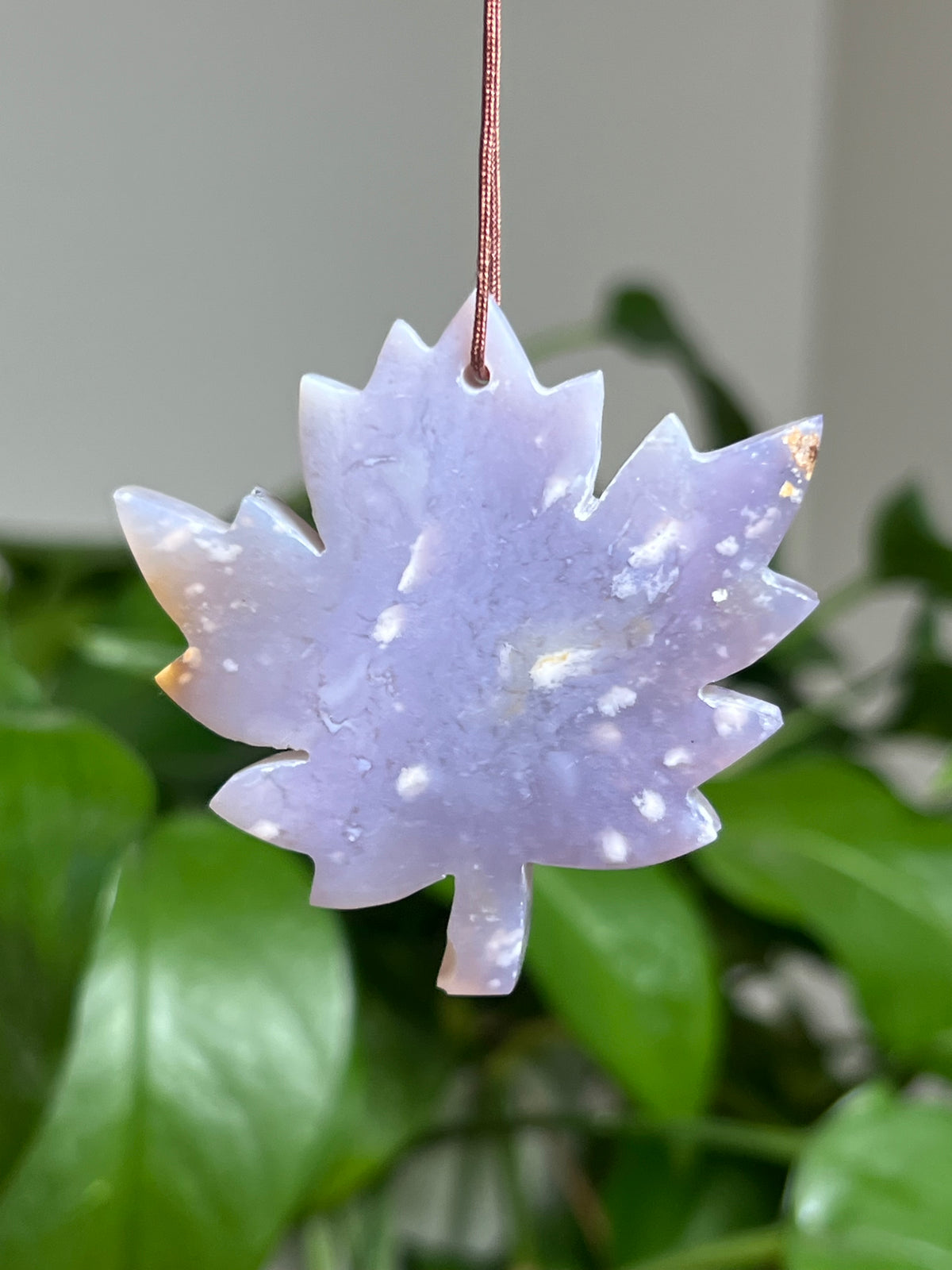 Purple Chalcedony Leaf Ornaments