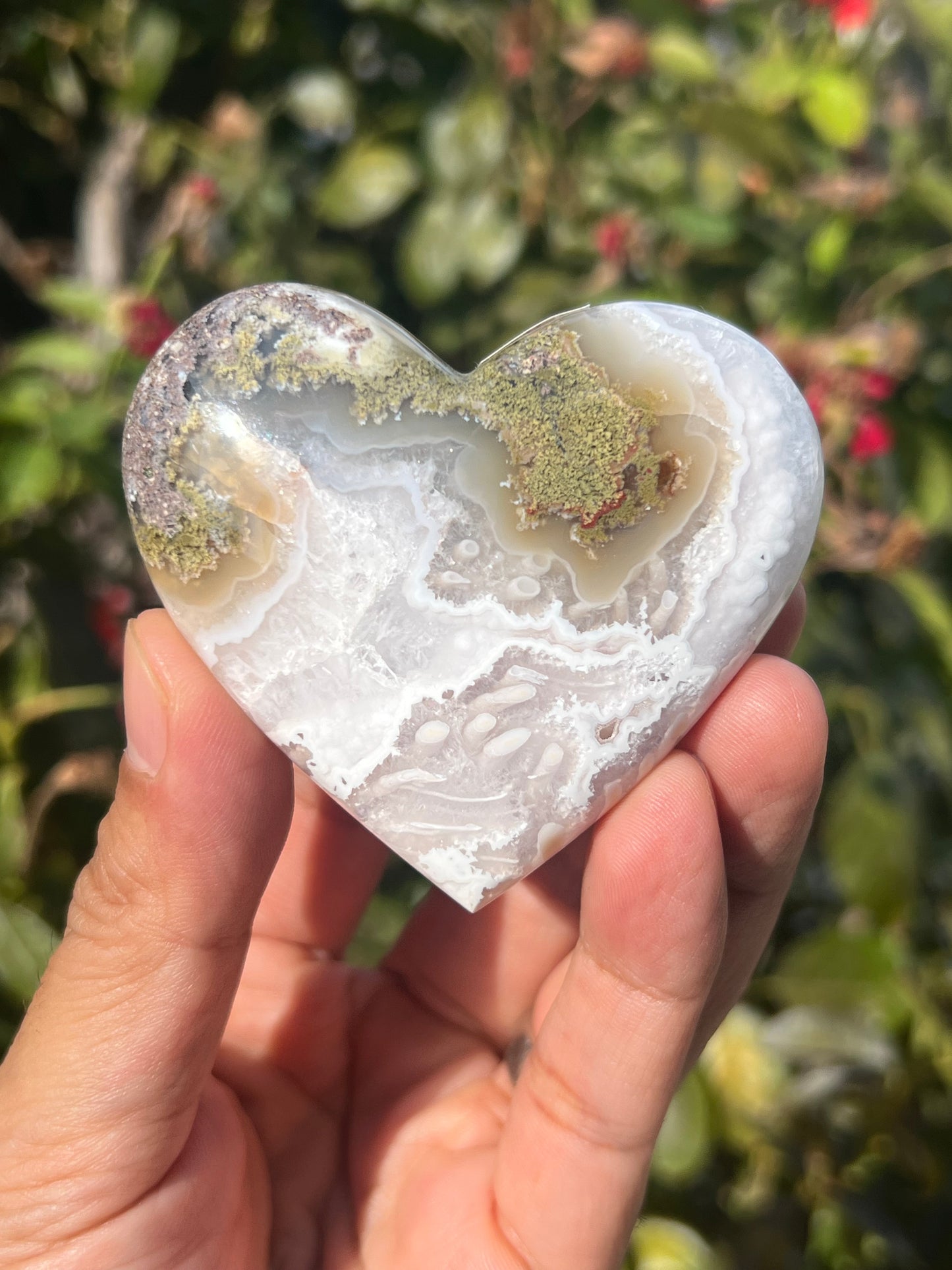 Scenic Moss Agate Heart AE