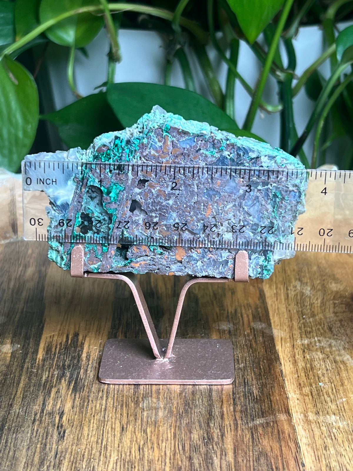 Copper In Malachite Chrysocolla and Chalcedony Slab: M