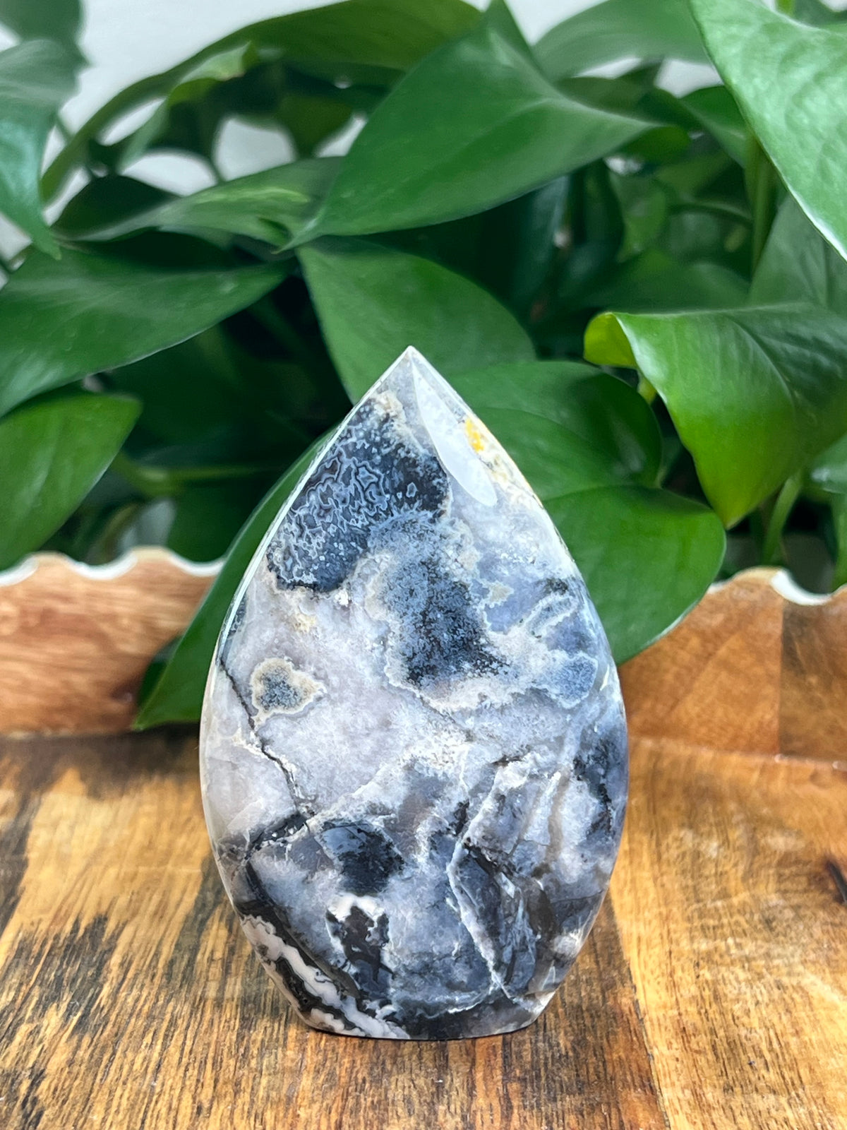 Blue Plume Agate Flame: Si