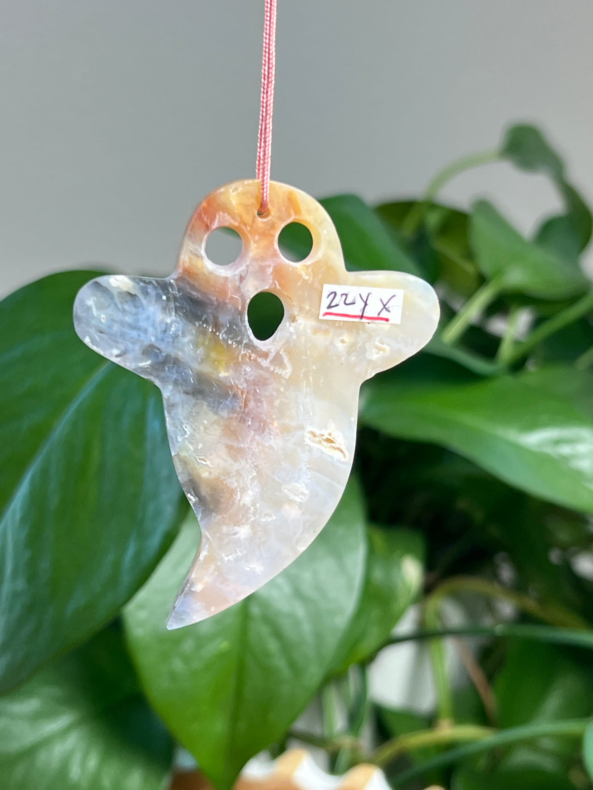 Rainbow Plume Agate Ghost Ornaments