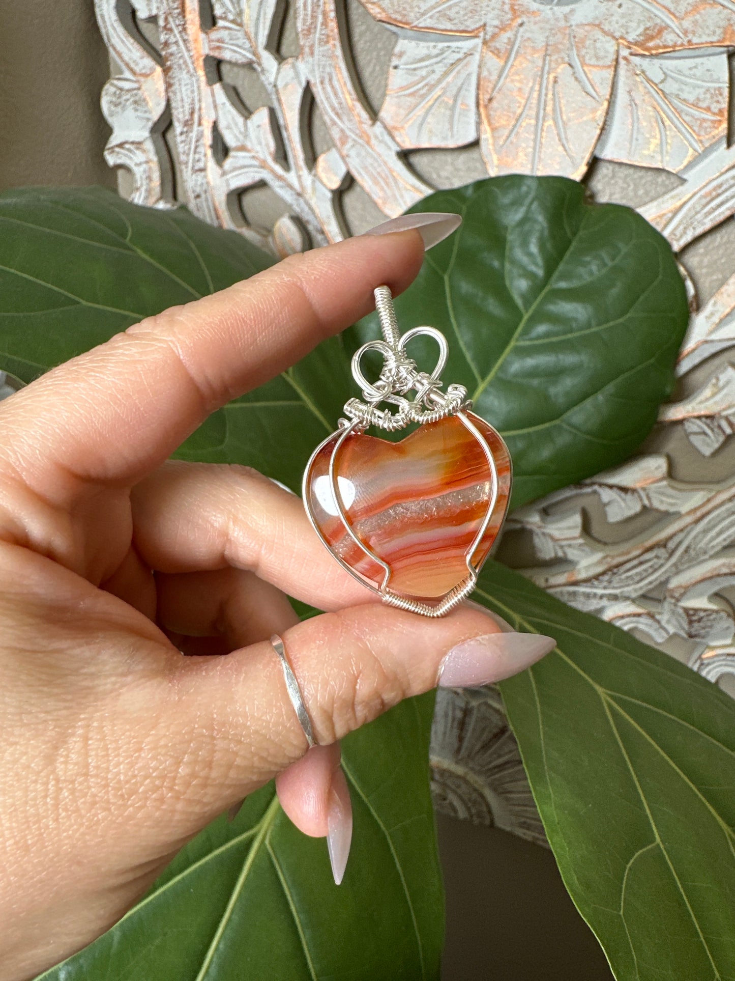 Carnelian Wire Wrapped Necklace