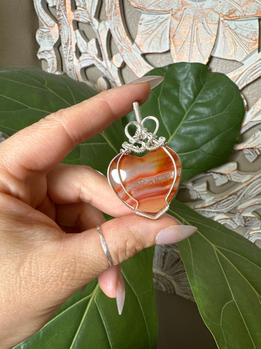 Carnelian Wire Wrapped Necklace