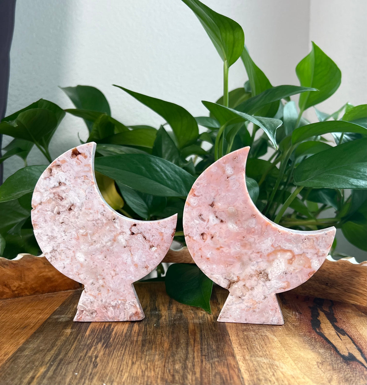 Pink Carnelian Self Standing Moons