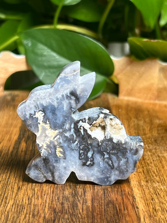 Blue Plume Agate Bunny: PE