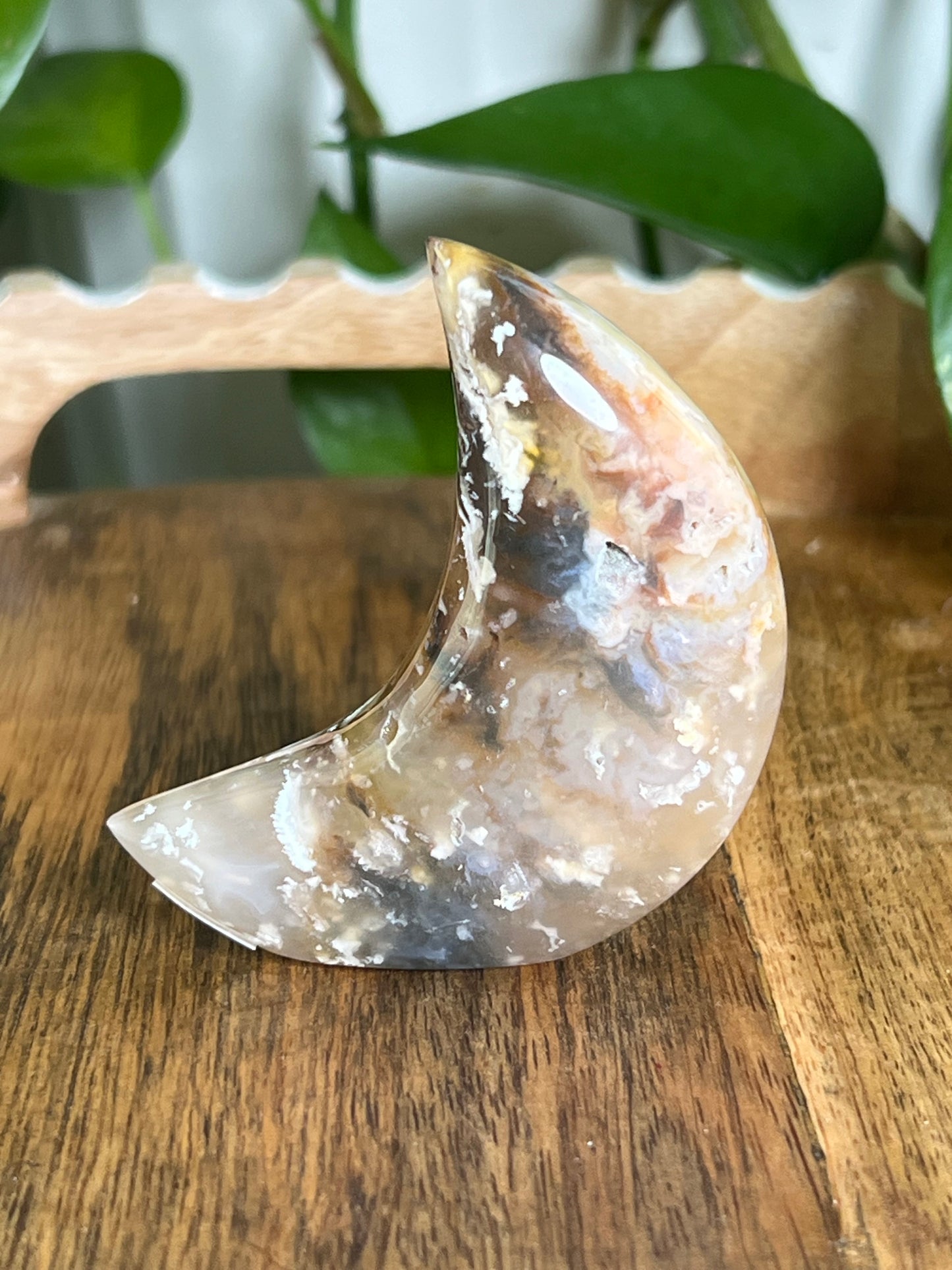 Rainbow Plume Agate Moon K