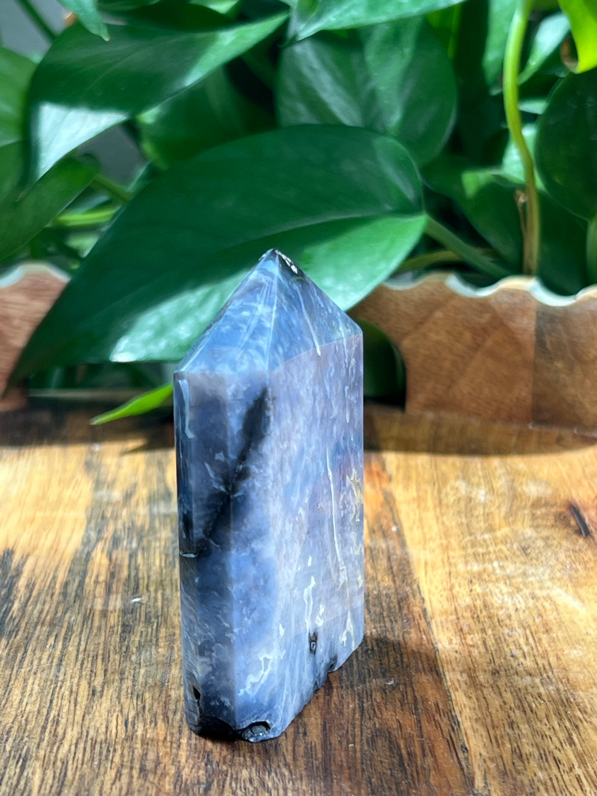 Blue Plume Agate Flat Tower: N