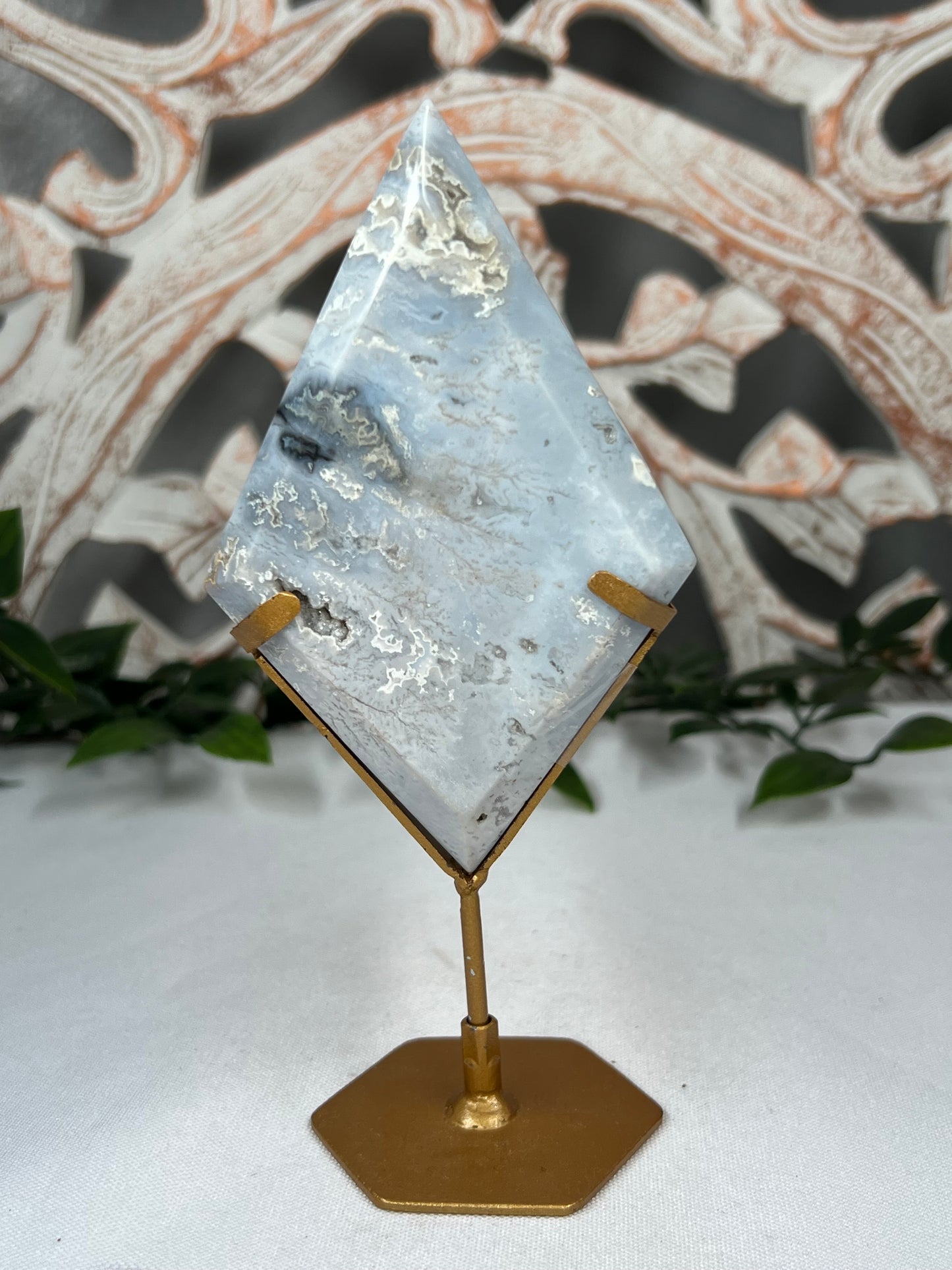 Blue Plume Agate Diamond