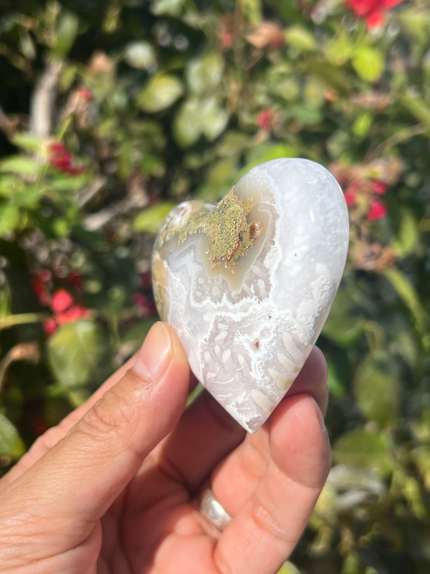 Scenic Moss Agate Heart AE