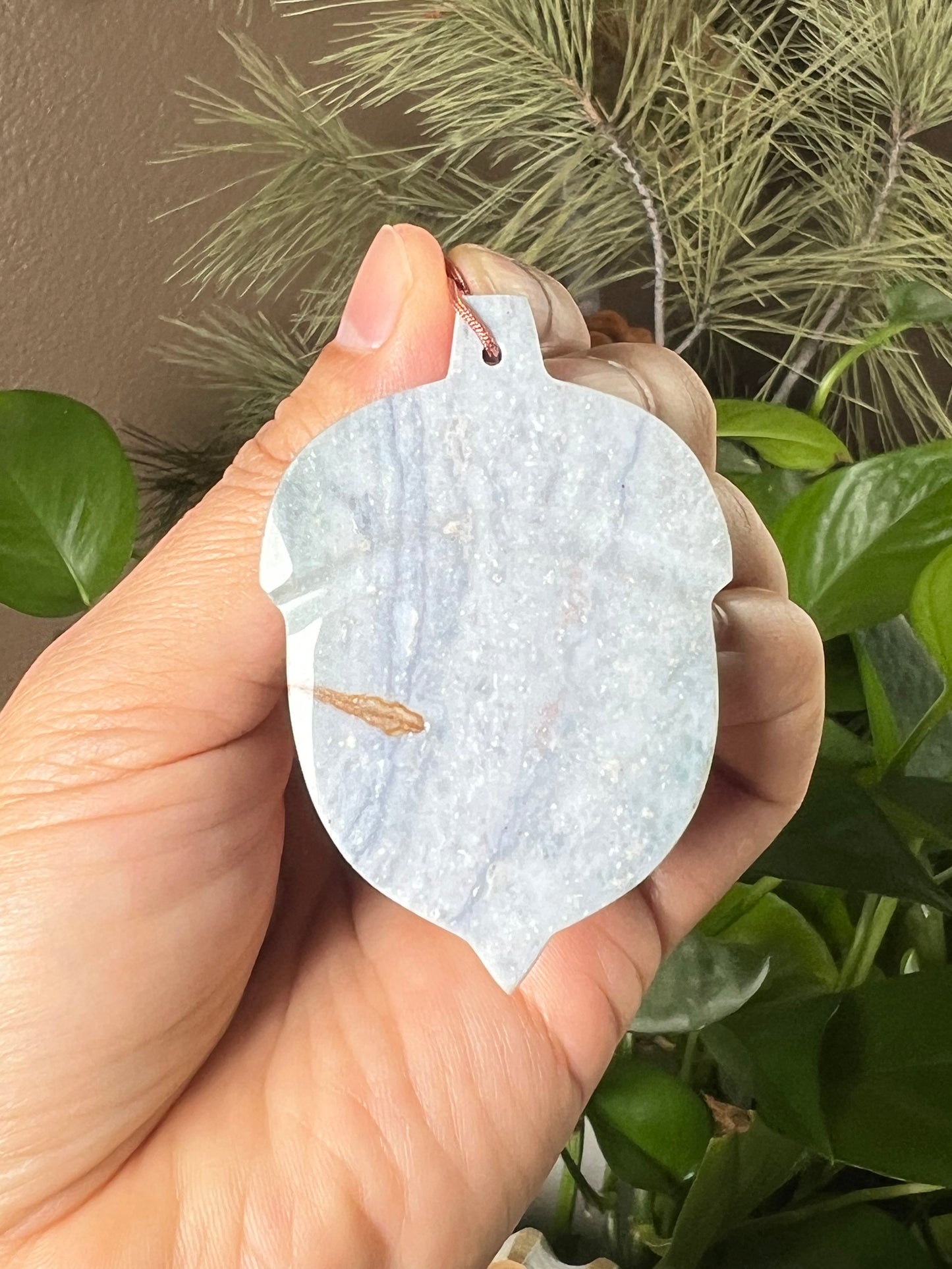 Blue Green Jasper Acorn Ornament